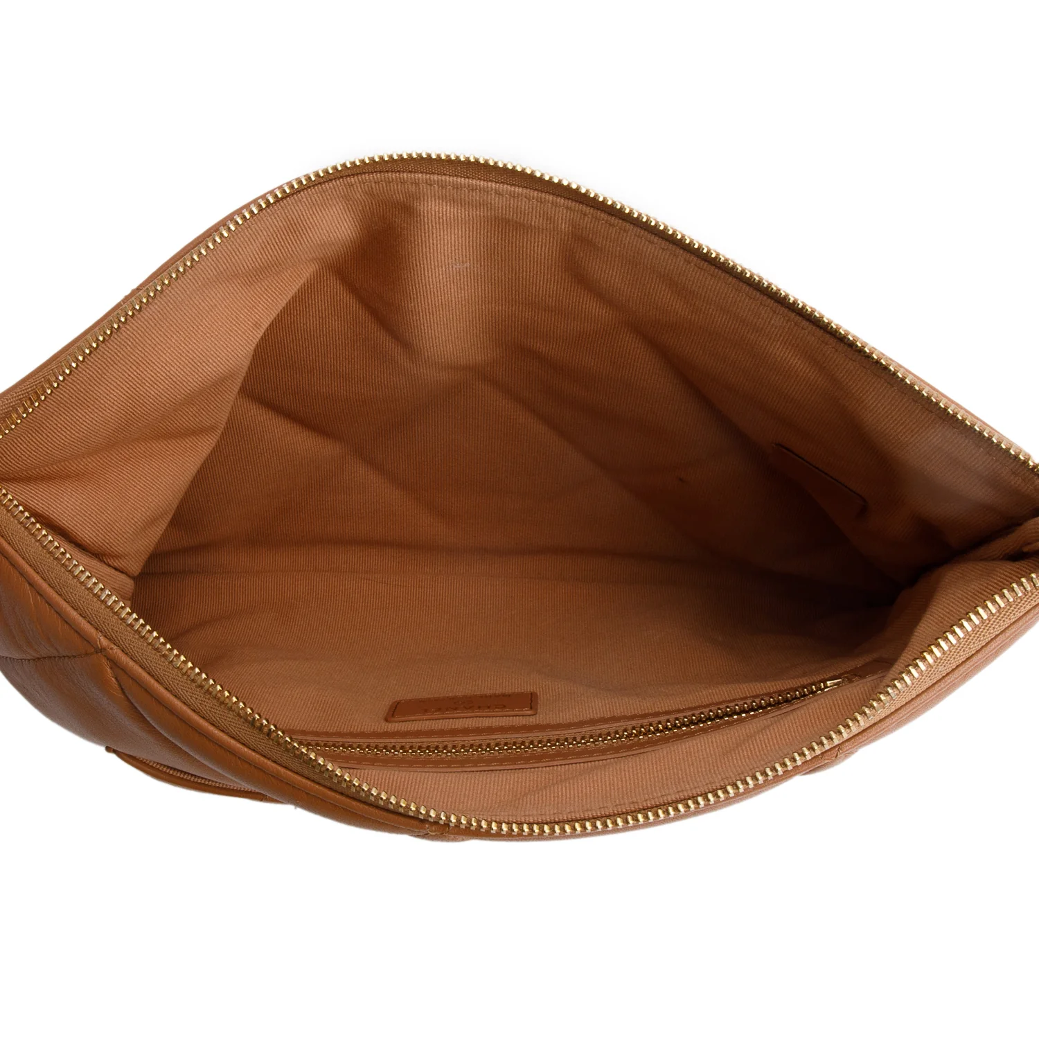 Chanel Beige Quilted Lambskin Leather Large 19 Pouch - Image 5