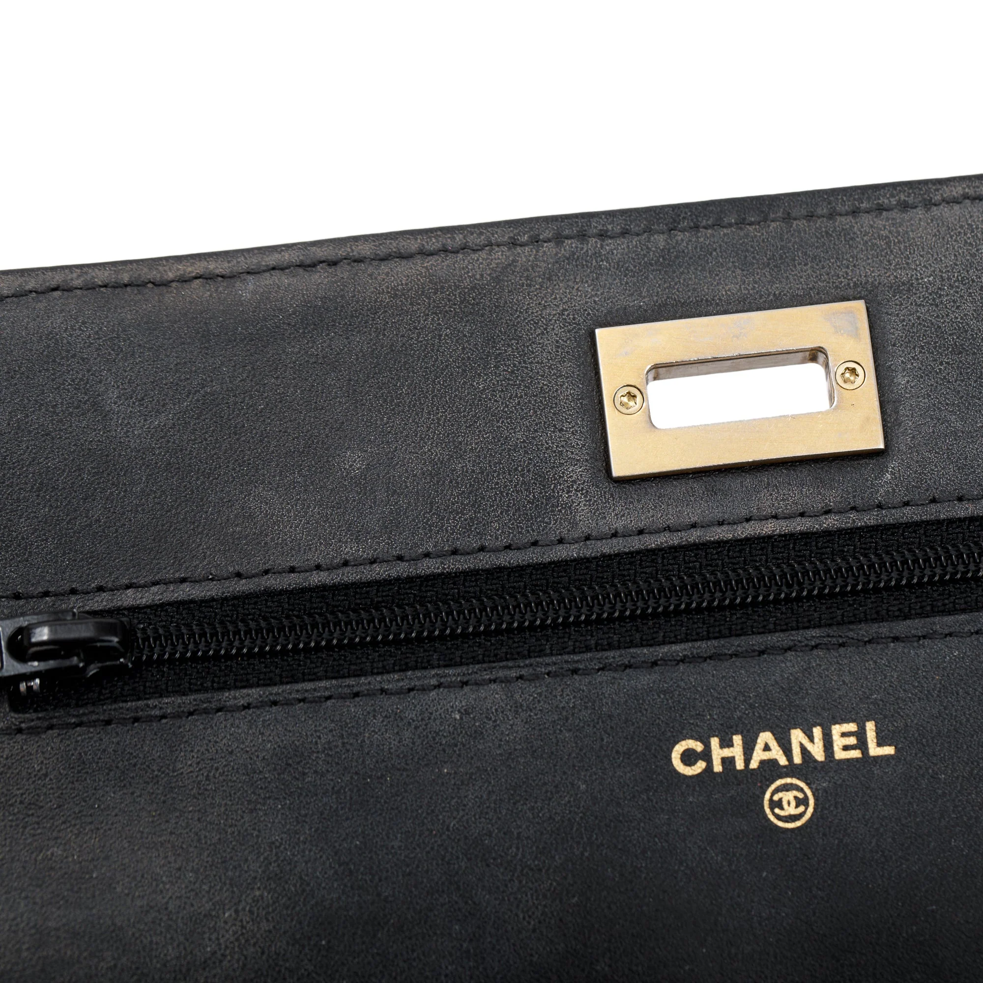Chanel Black Aged Calfskin Leather Reissue Wallet on Chain w/ Box, Receipt & Authenticity Card - Image 10