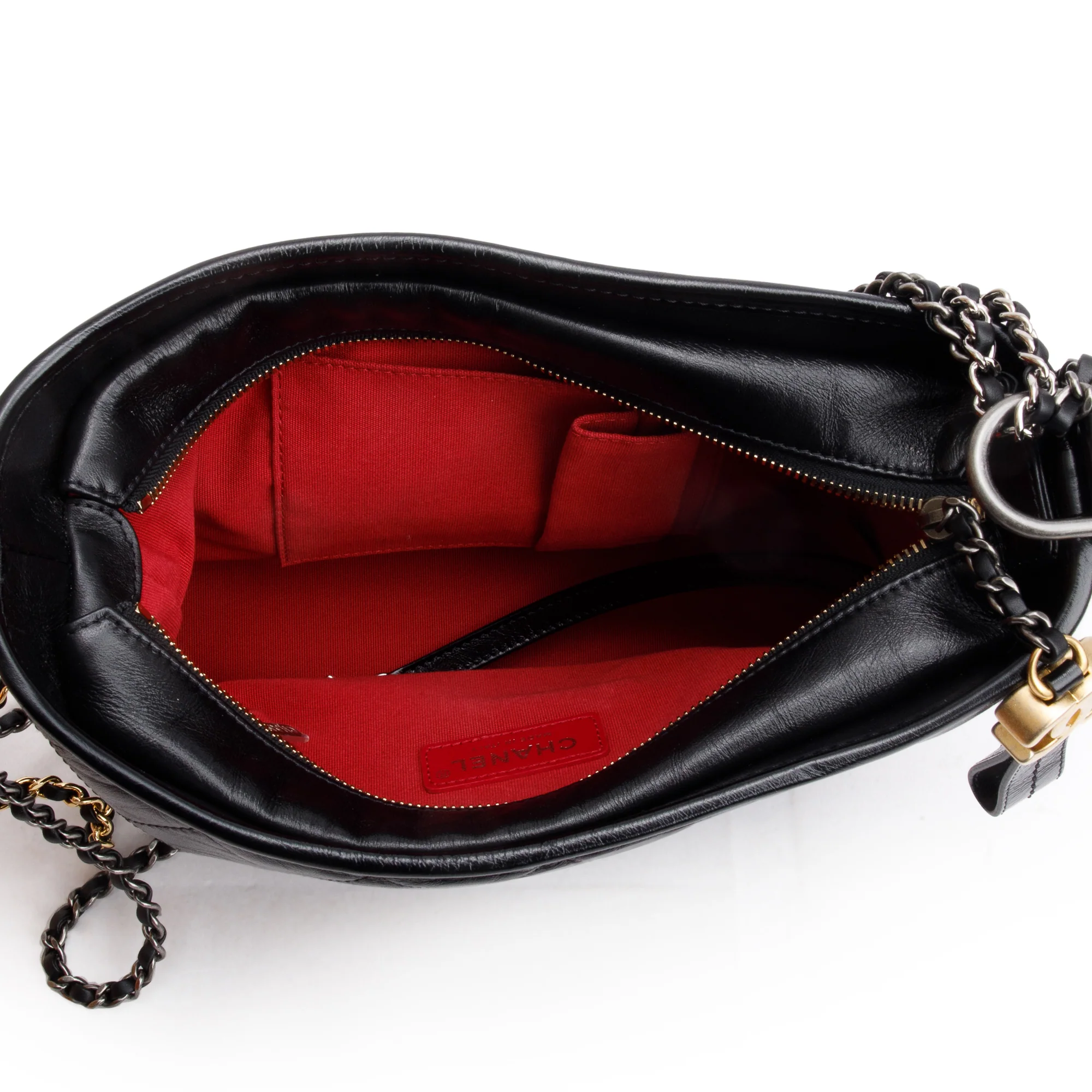 Chanel Black Aged Calfskin Leather Small Gabrielle Hobo w/ Box & Authenticity Card - Image 8