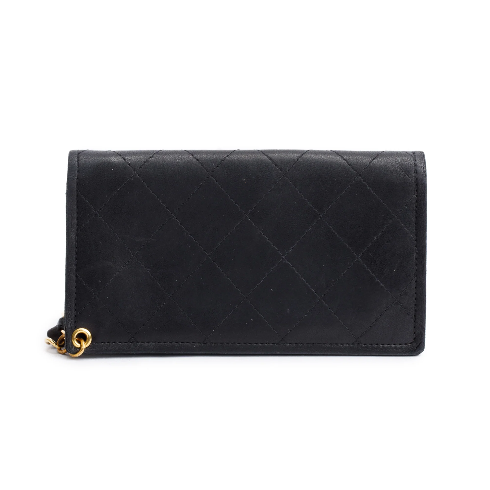 Chanel Black Calfskin Leather CC Logo Chain Bi-Fold Wallet w/ Box - Image 6