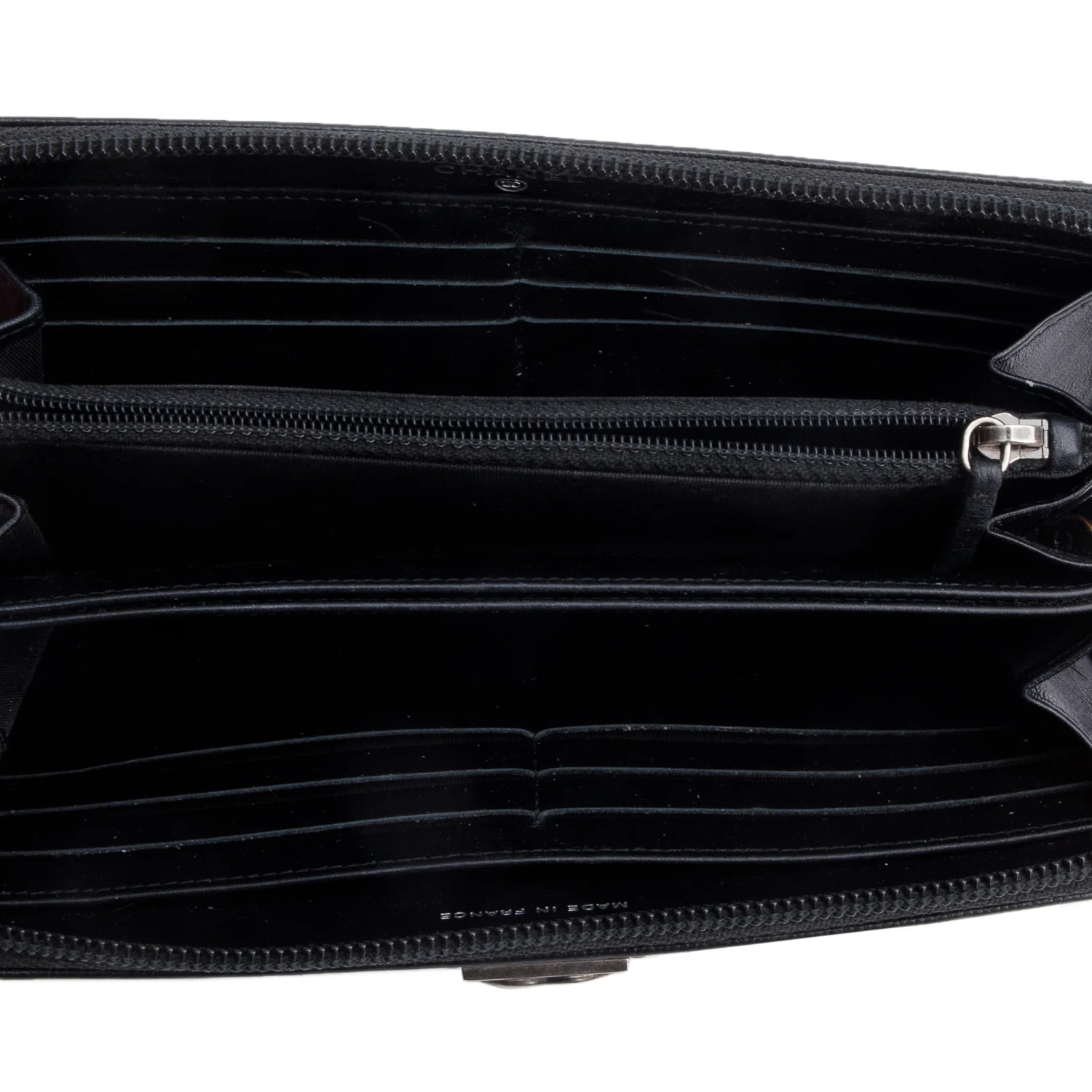Chanel Black Caviar Leather Boy Long Zip Around Wallet w/ Box & Authenticity Card - Image 6