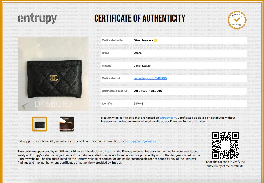 Chanel Black Caviar Leather Classic Card Holder w/ Authenticity Card - Image 8