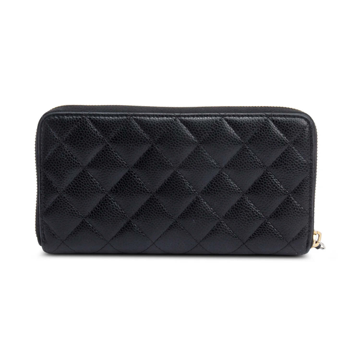 Chanel Black Caviar Leather Classic Long Zipped Wallet w/ Authenticity Card - Image 3