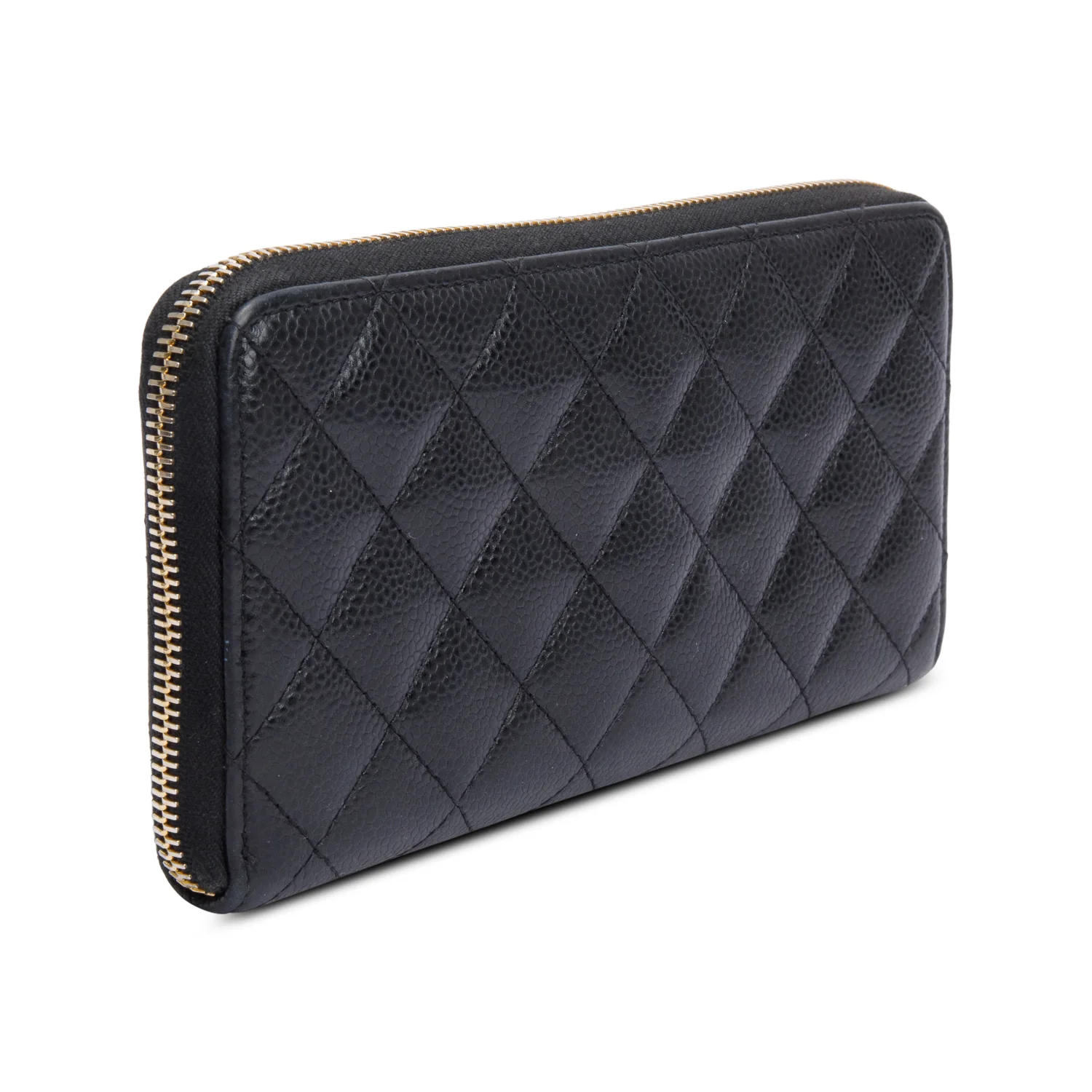 Chanel Black Caviar Leather Classic Long Zipped Wallet w/ Authenticity Card - Image 4