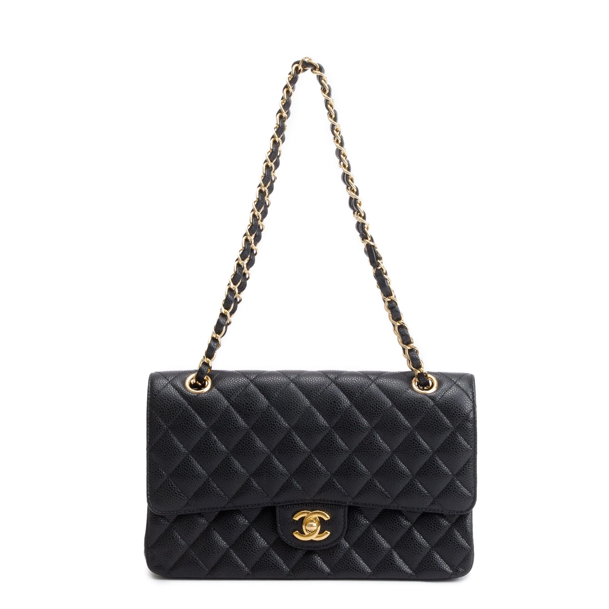 Chanel Black Caviar Leather Classic Medium Double Flap Bag w/ Box & Authenticity Card - Image 4