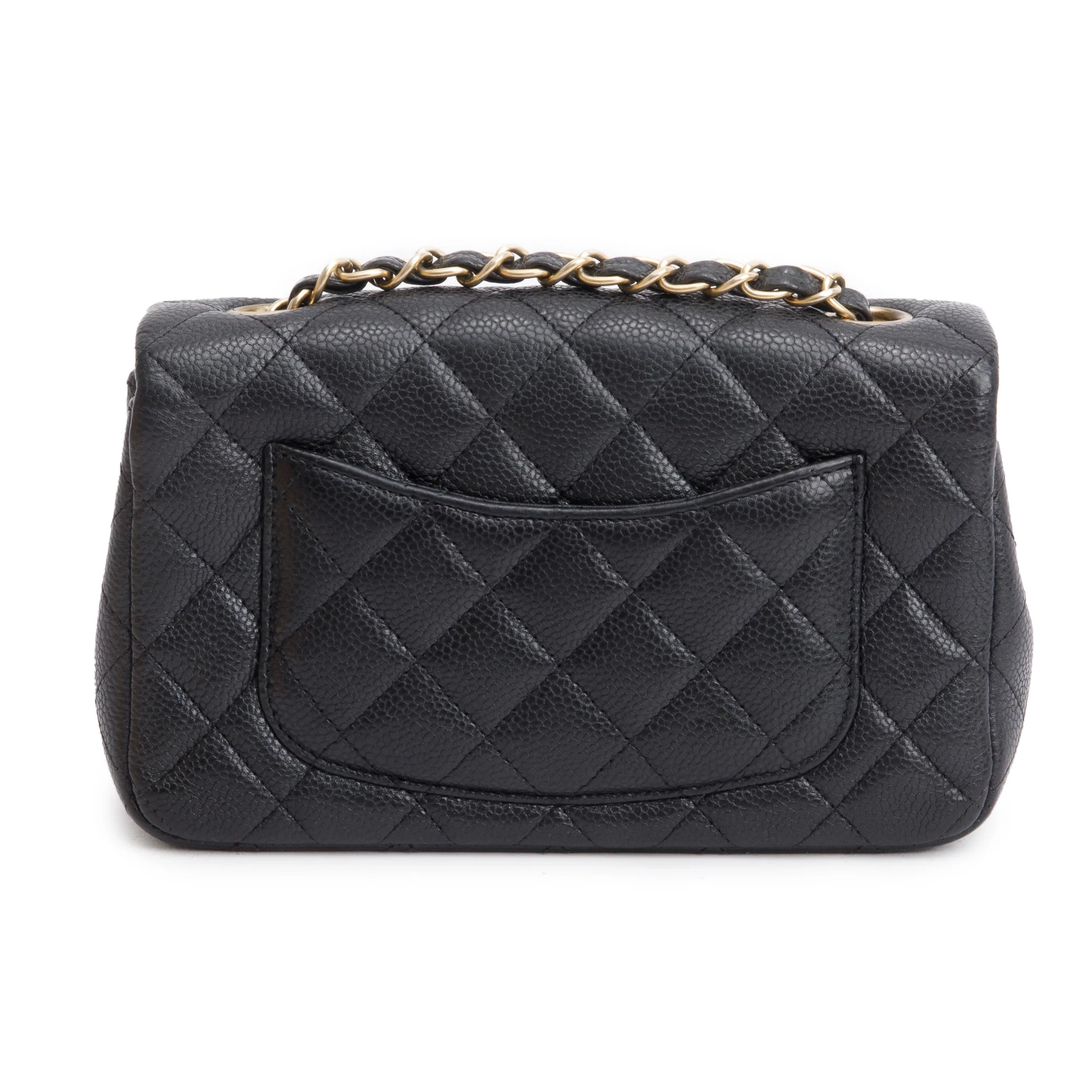 Chanel Black Caviar Leather Classic Mini Rectangular Flap Bag - Image 5