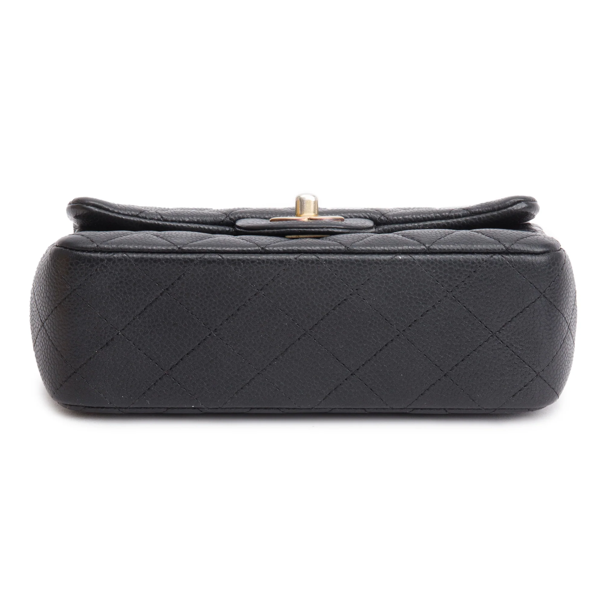 Chanel Black Caviar Leather Classic Mini Rectangular Flap Bag - Image 7