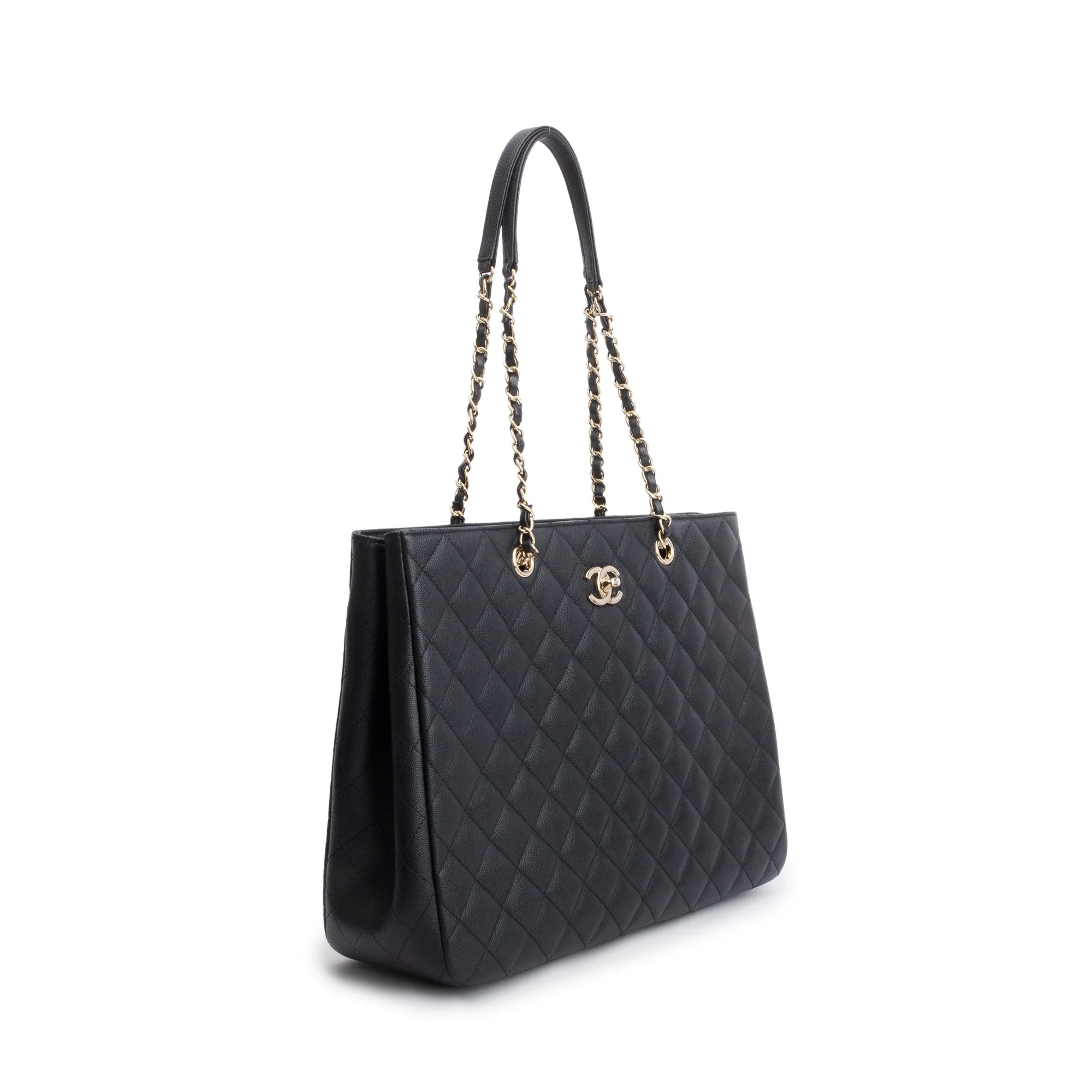 Chanel Black Caviar Leather Classic Timeless Large Shopping Tote w/ Receipt & Authenticity Card - Image 4