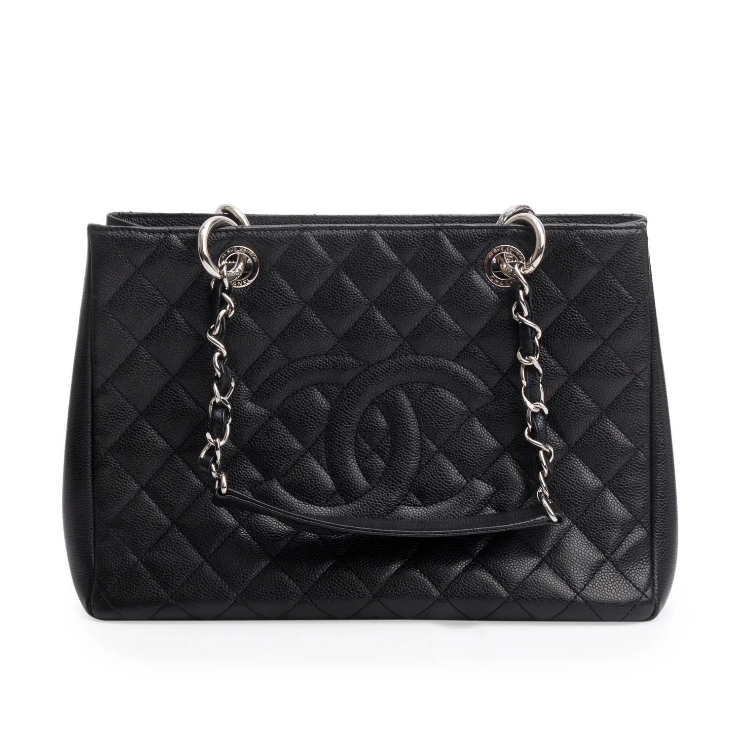 Chanel Black Caviar Leather Grand Shopping Tote (GST) w/ Authenticity Card