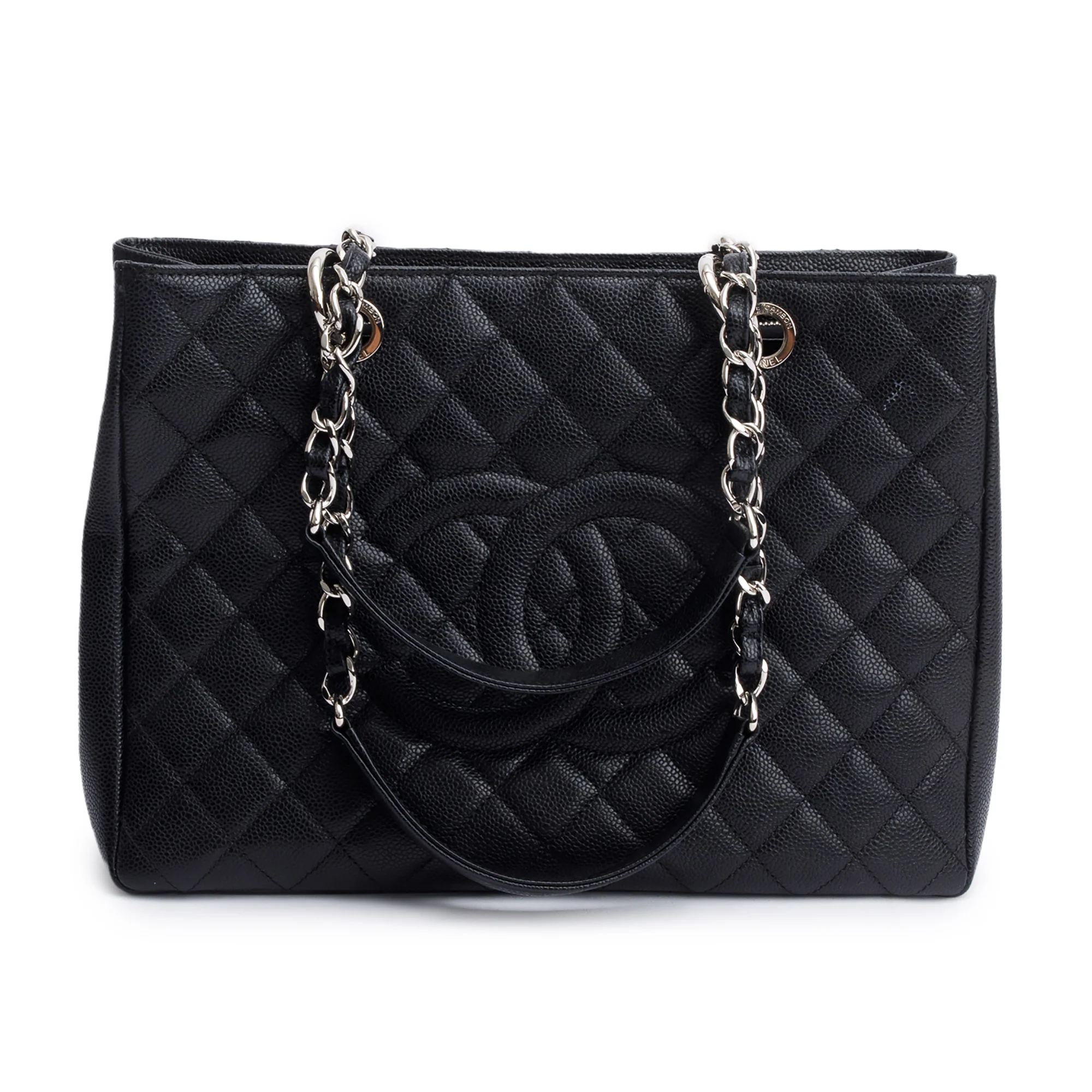 Chanel Black Caviar Leather Grand Shopping Tote (GST) w/ Authenticity Card & Reciept