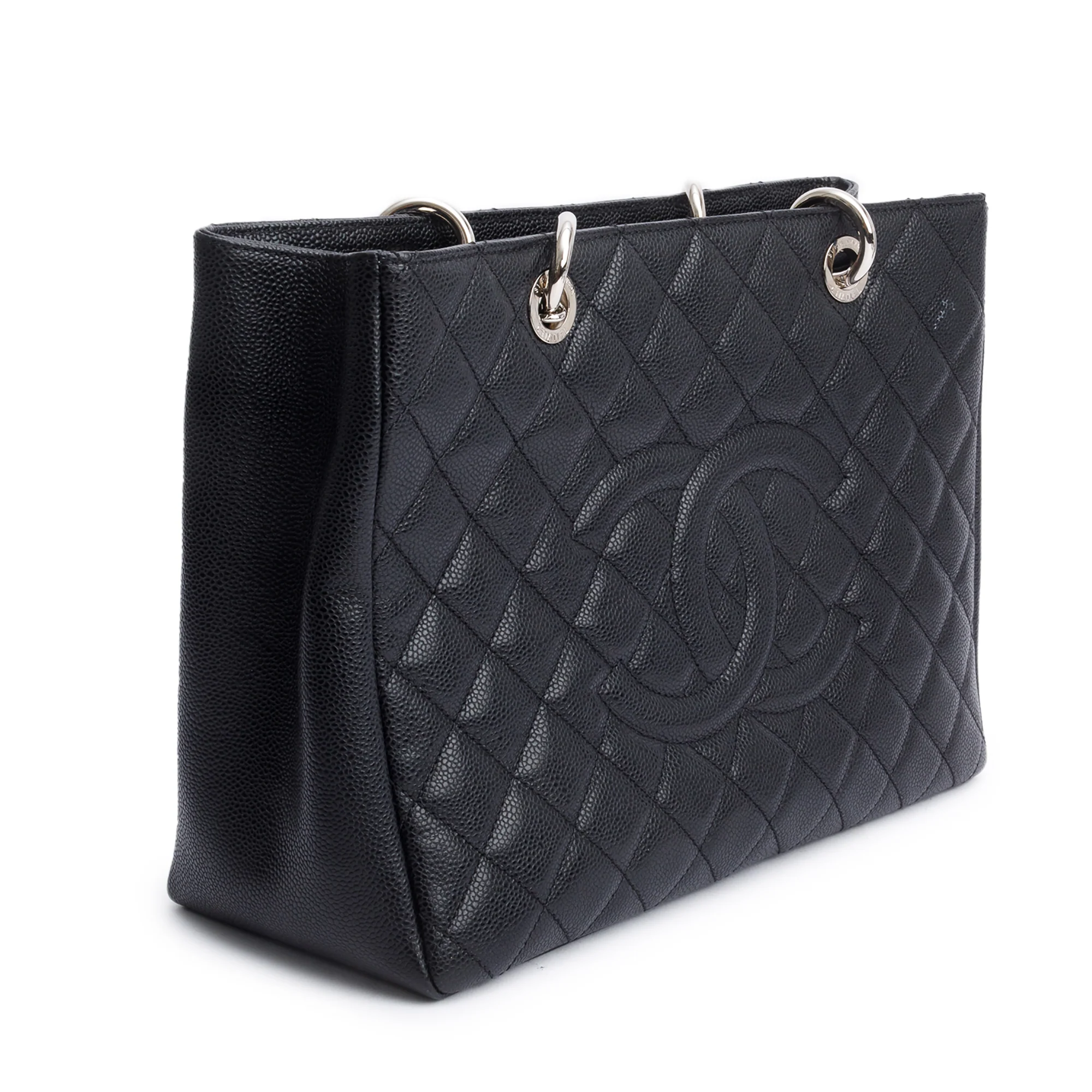 Chanel Black Caviar Leather Grand Shopping Tote (GST) w/ Authenticity Card & Reciept - Image 4