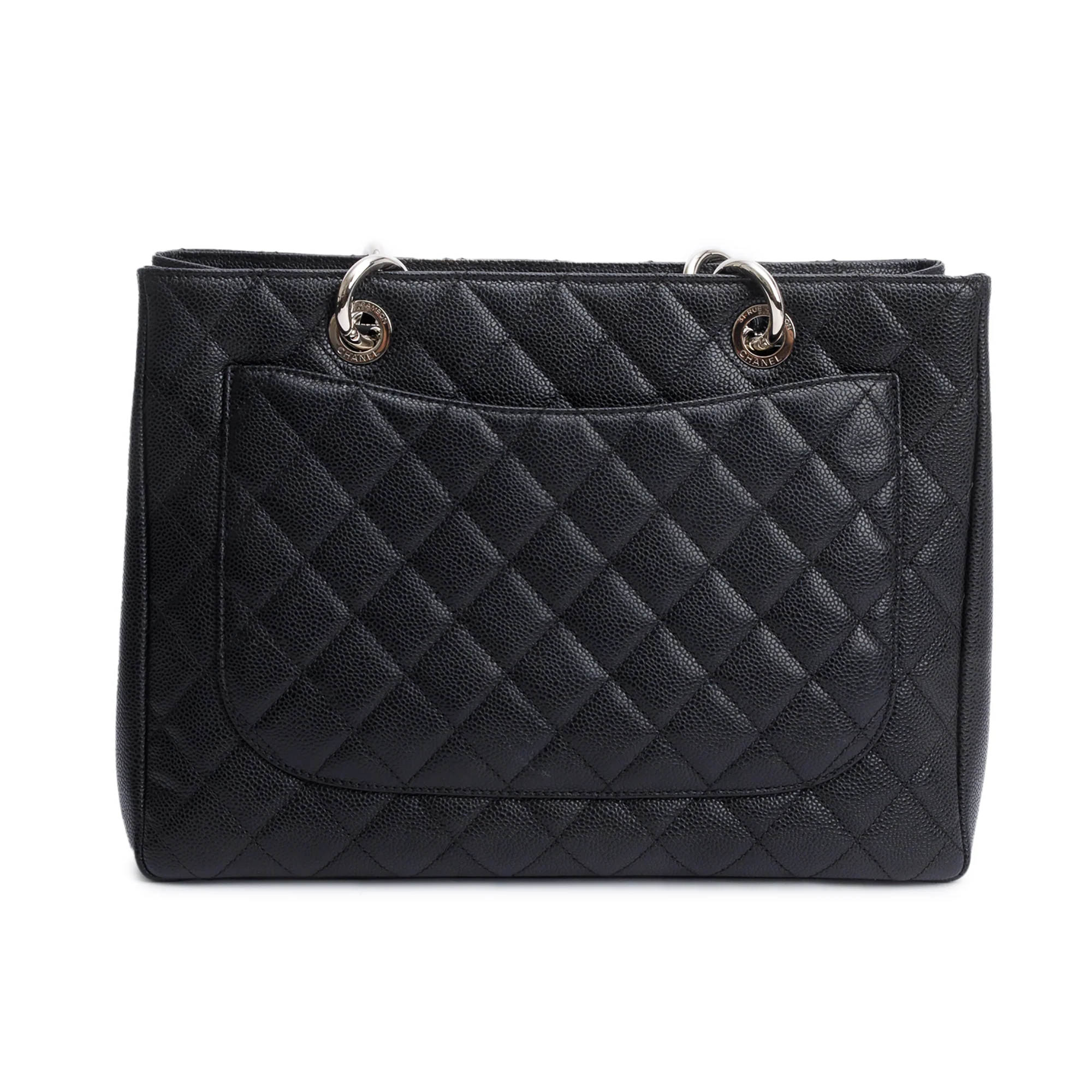 Chanel Black Caviar Leather Grand Shopping Tote (GST) w/ Authenticity Card & Reciept - Image 5