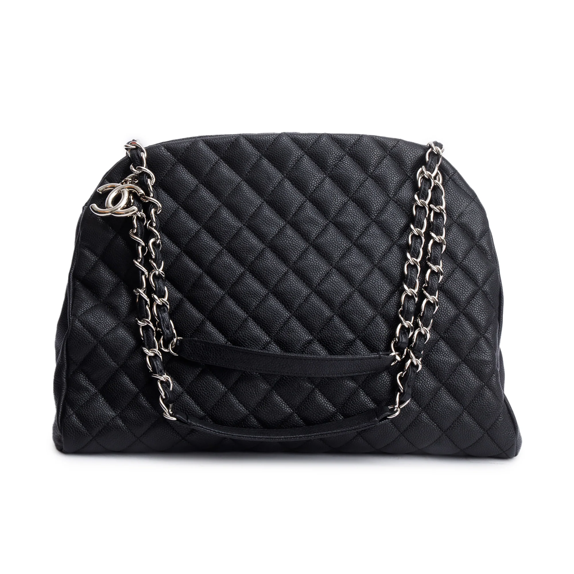 Chanel Black Caviar Leather Just Mademoiselle Large Bowler Bag