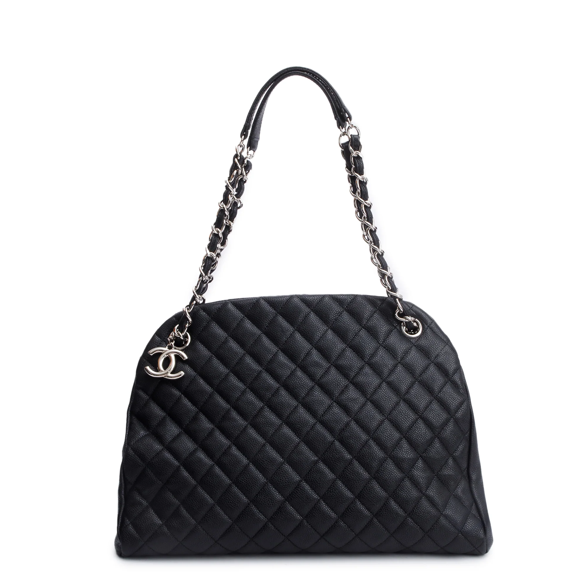Chanel Black Caviar Leather Just Mademoiselle Large Bowler Bag - Image 3