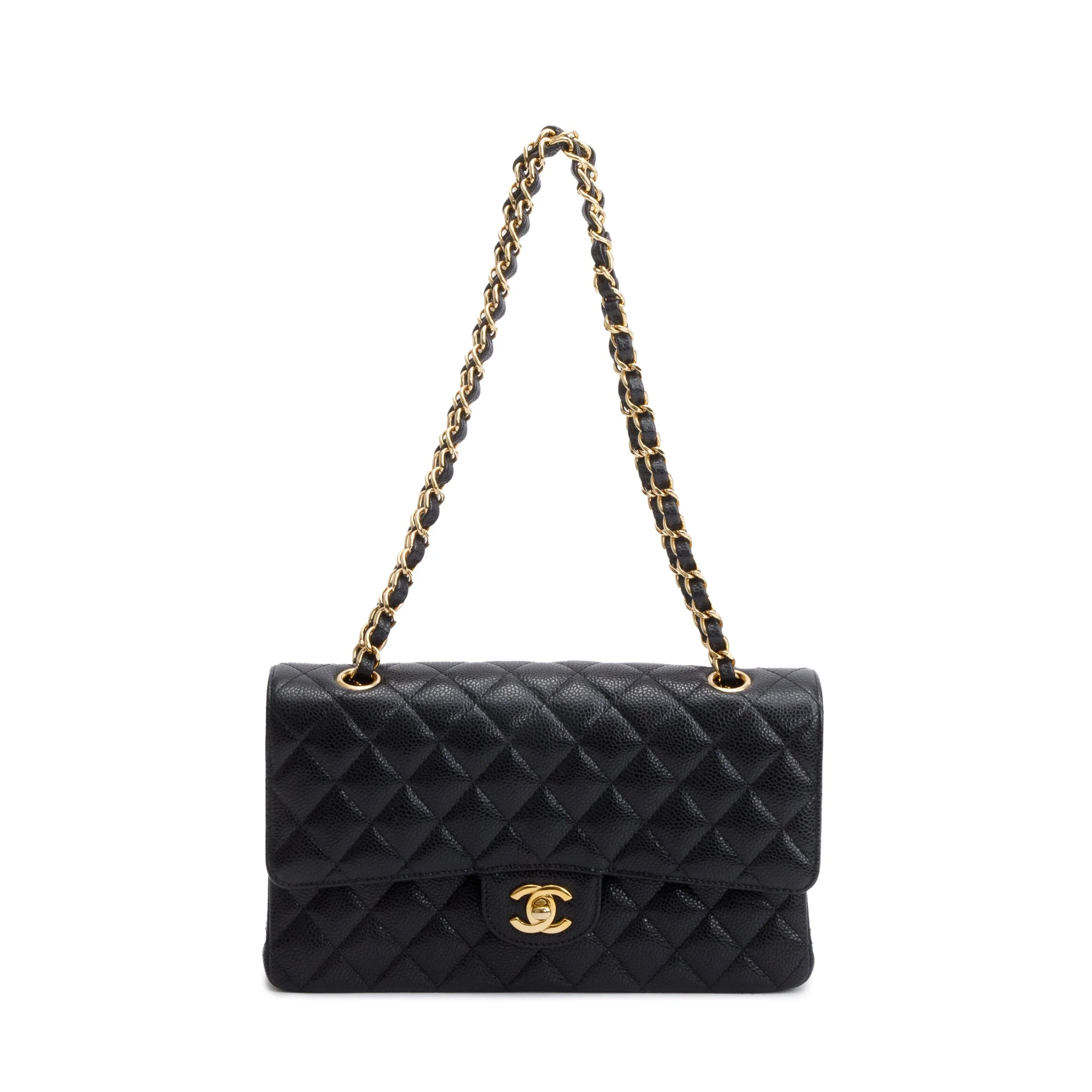 Chanel Black Caviar Leather Medium Classic Double Classic Flap Bag w/ Box - Image 4
