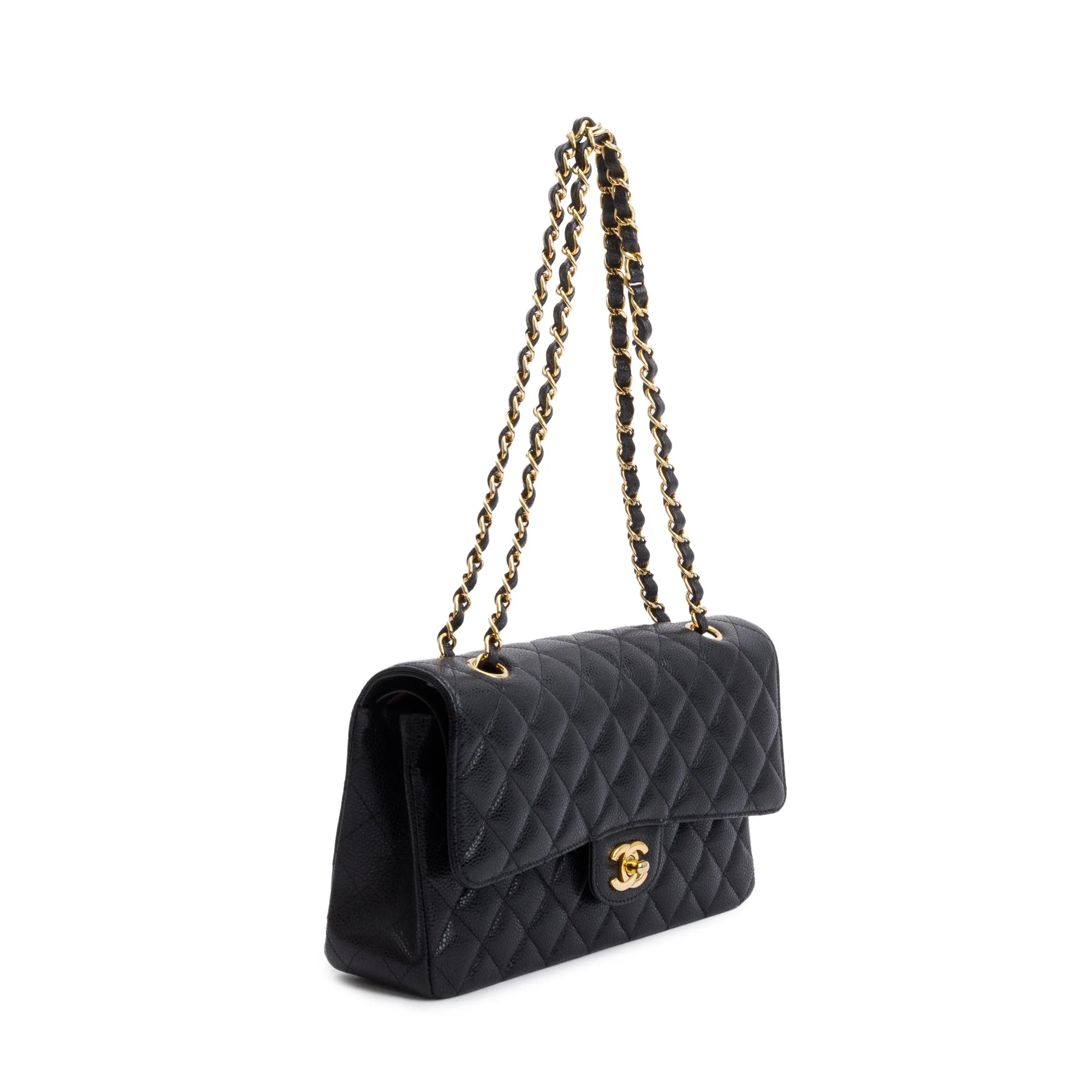 Chanel Black Caviar Leather Medium Classic Double Classic Flap Bag w/ Box - Image 5