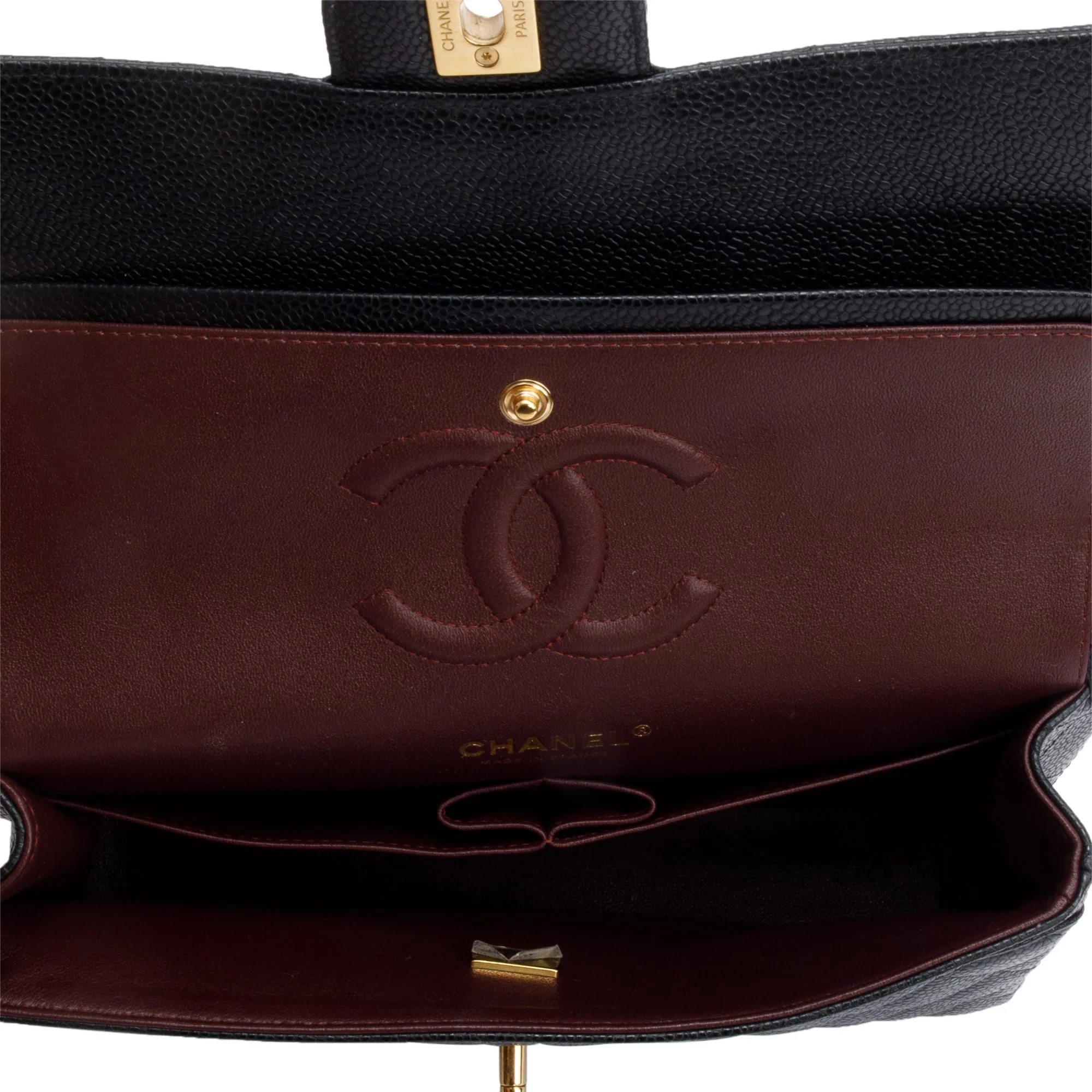 Chanel Black Caviar Leather Medium Classic Double Classic Flap Bag w/ Box - Image 8