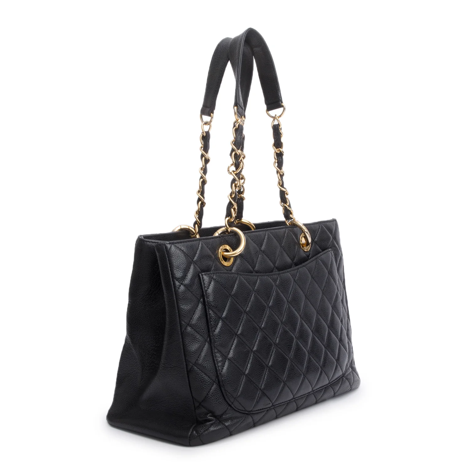 Chanel Black Caviar Quilted Grand Shopping Tote - Image 4