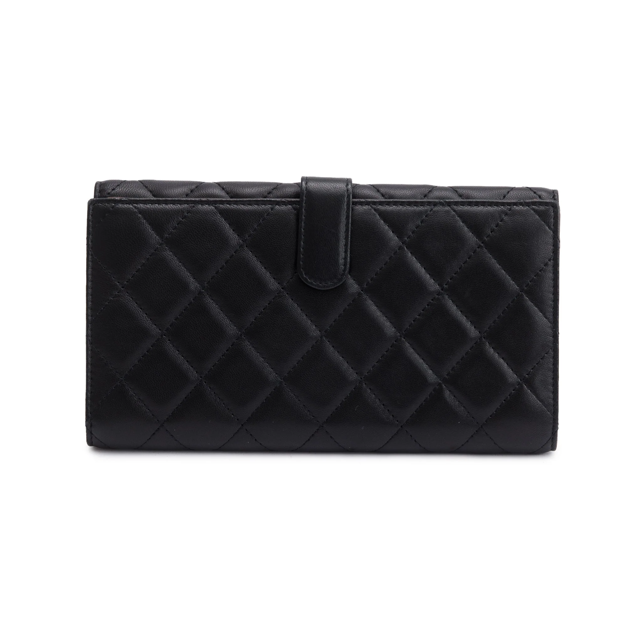 Chanel Black Caviar Quilted Leather CC Long Double Wallet w/ Box & Authenticity Card - Image 4