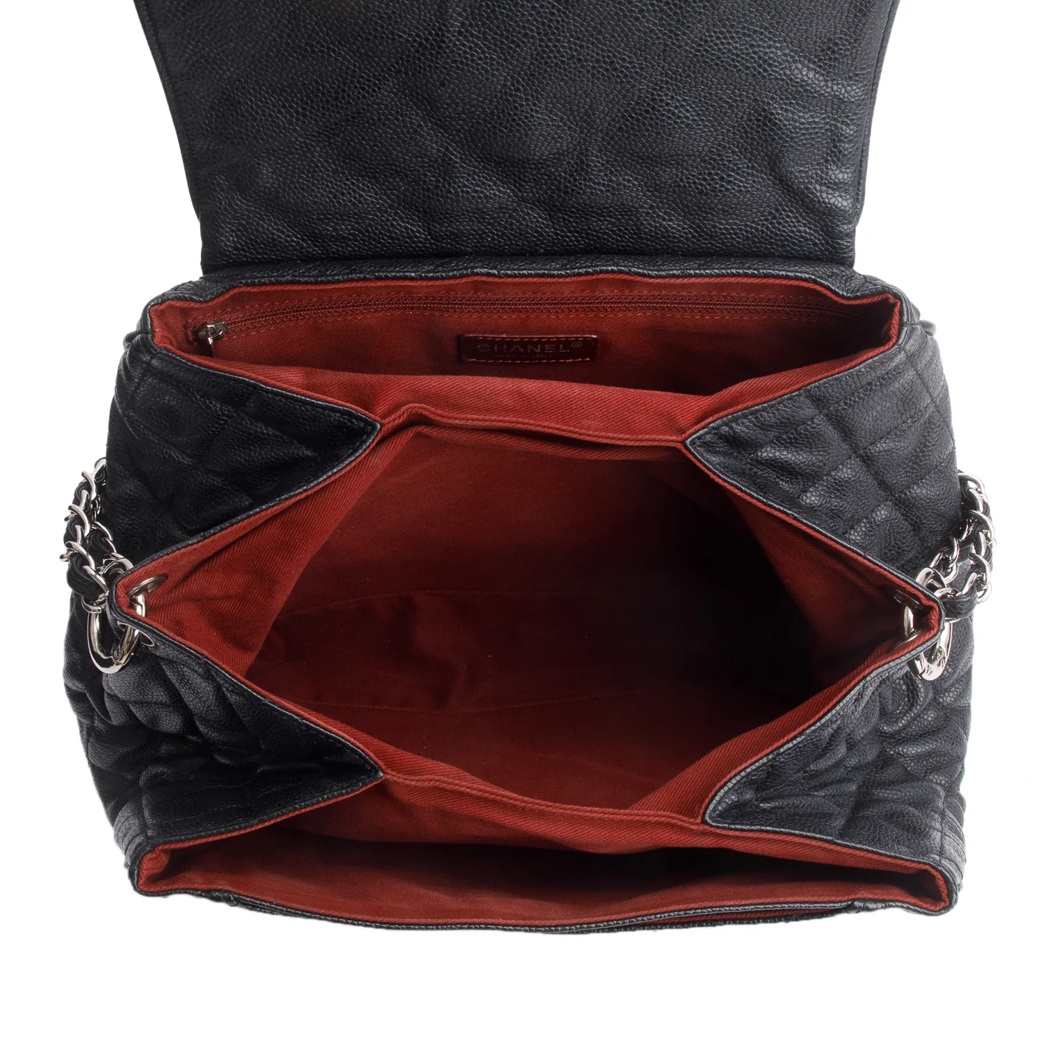 Chanel Black Caviar Quilted Leather Timeless Accordion Flap Bag - Image 8