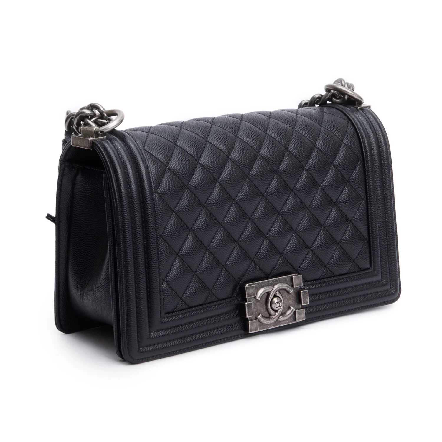 Chanel Black Caviar Quilted Medium Boy Bag w/ Box - Image 5