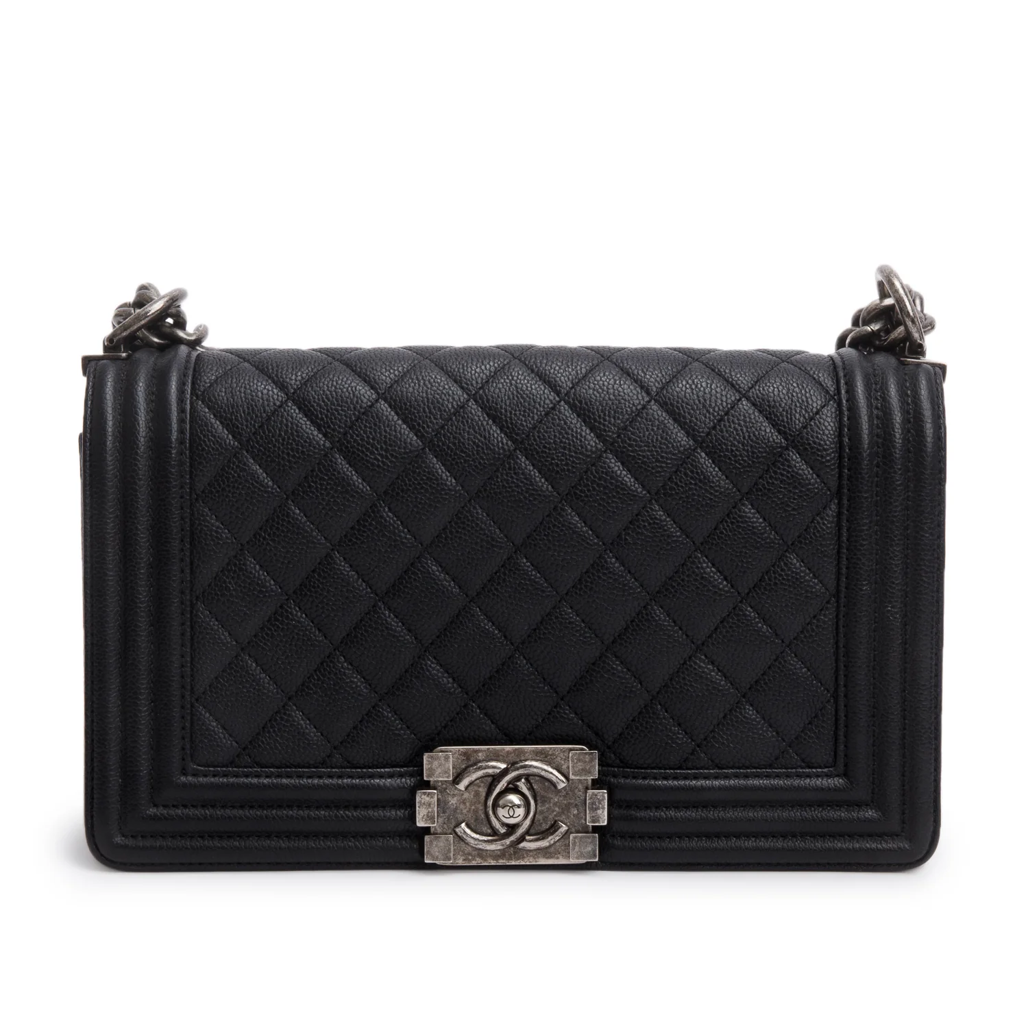 Chanel Black Caviar Quilted Medium Boy Flap Bag - Image 3