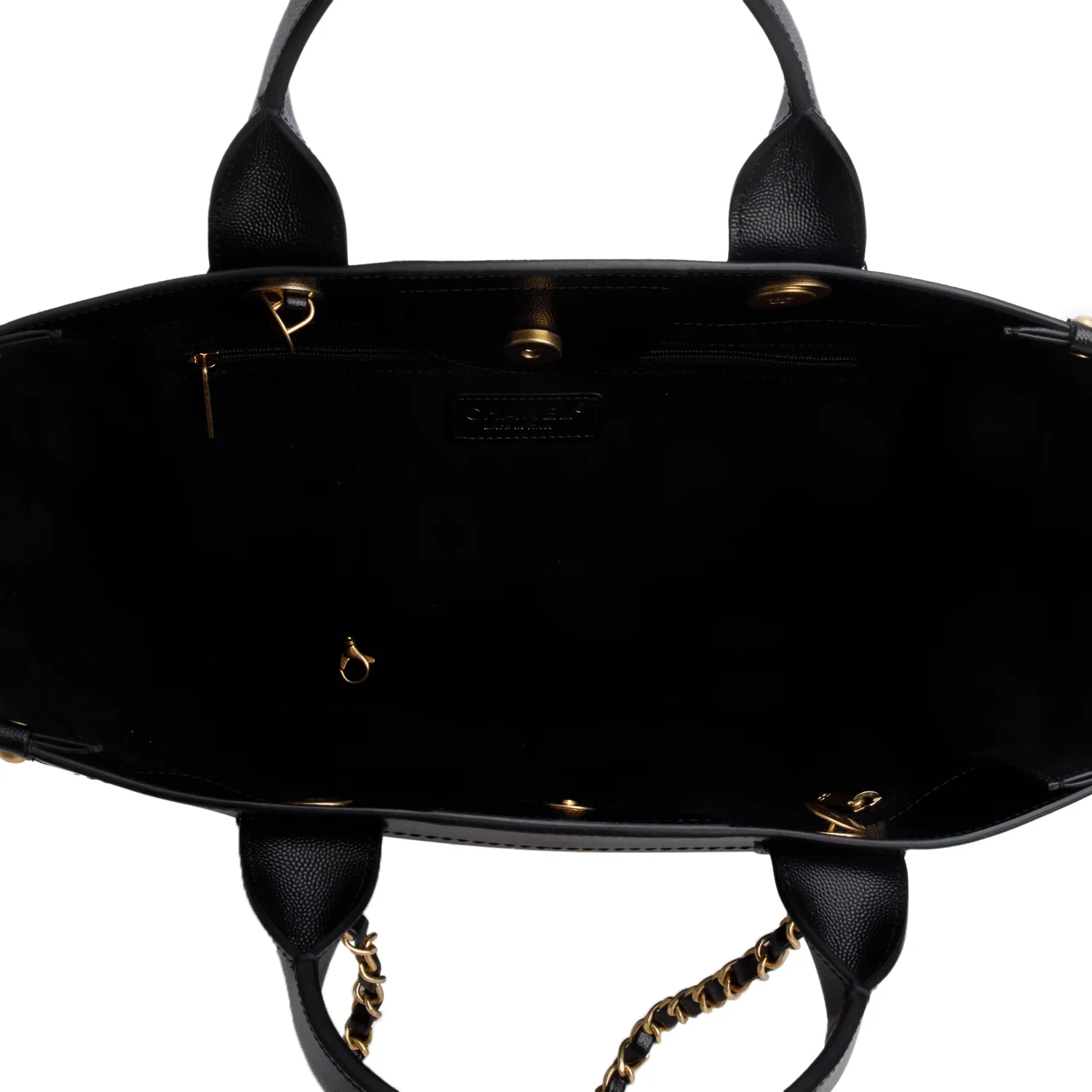 Chanel Black Caviar Small Studded Deauville Tote - Image 8