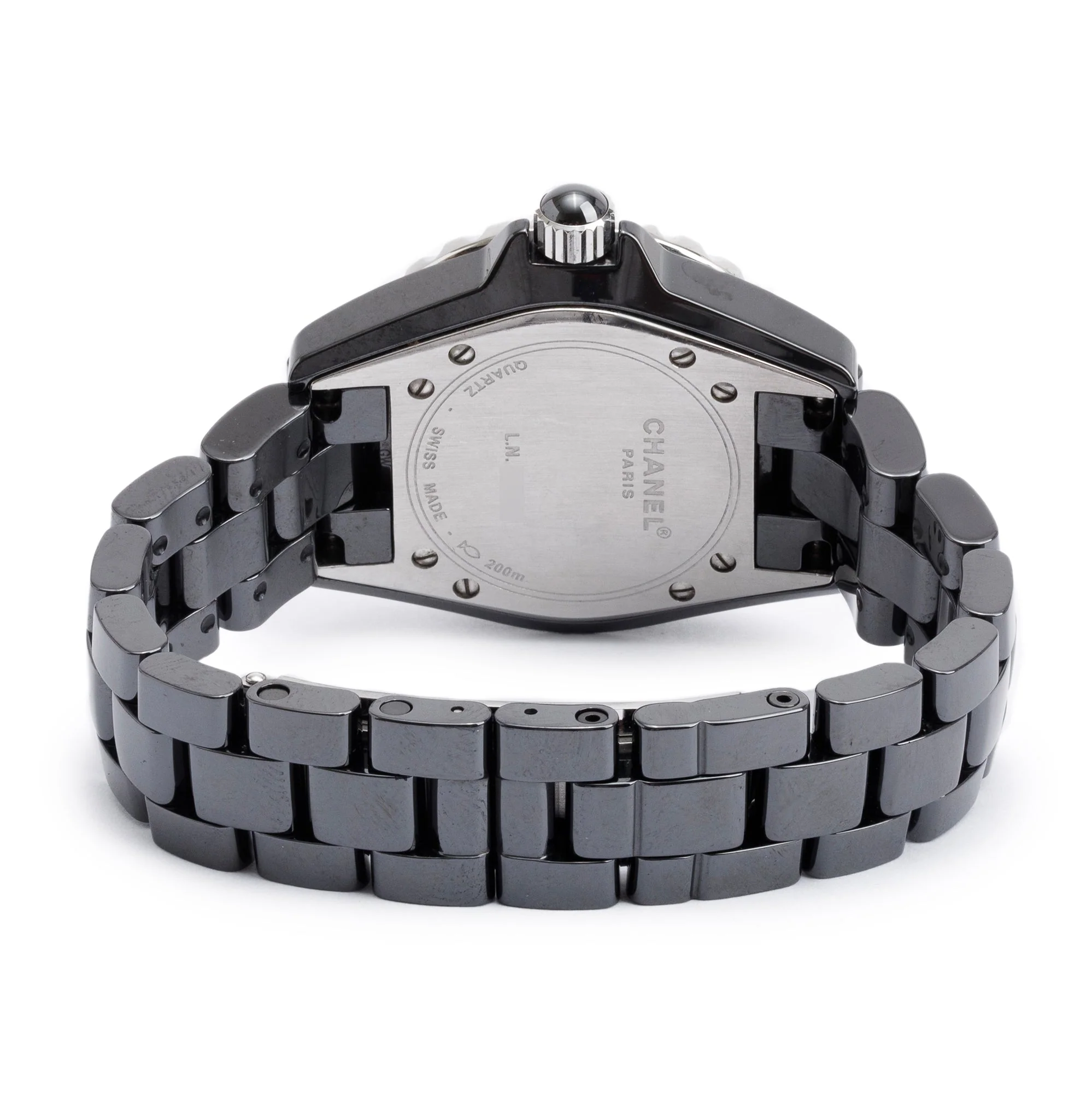 Chanel Black Ceramic 33 MM J12 Quartz Watch H0682 w/ Box - Image 4