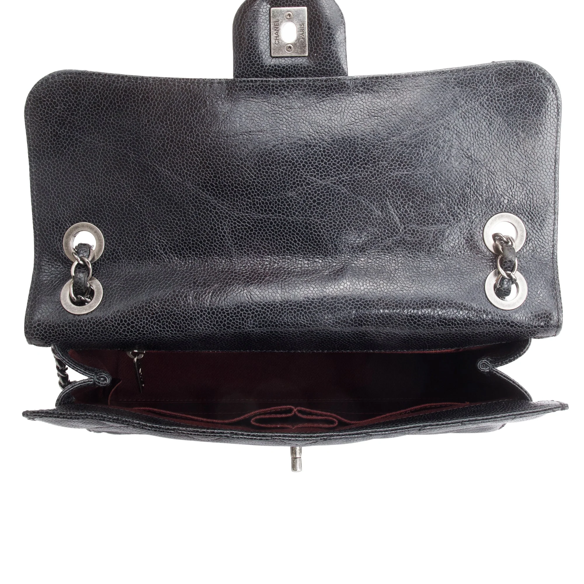 Chanel Black Glazed Caviar Leather Medium CC Crave Flap Bag w/ Box & Authenticity Card - Image 4