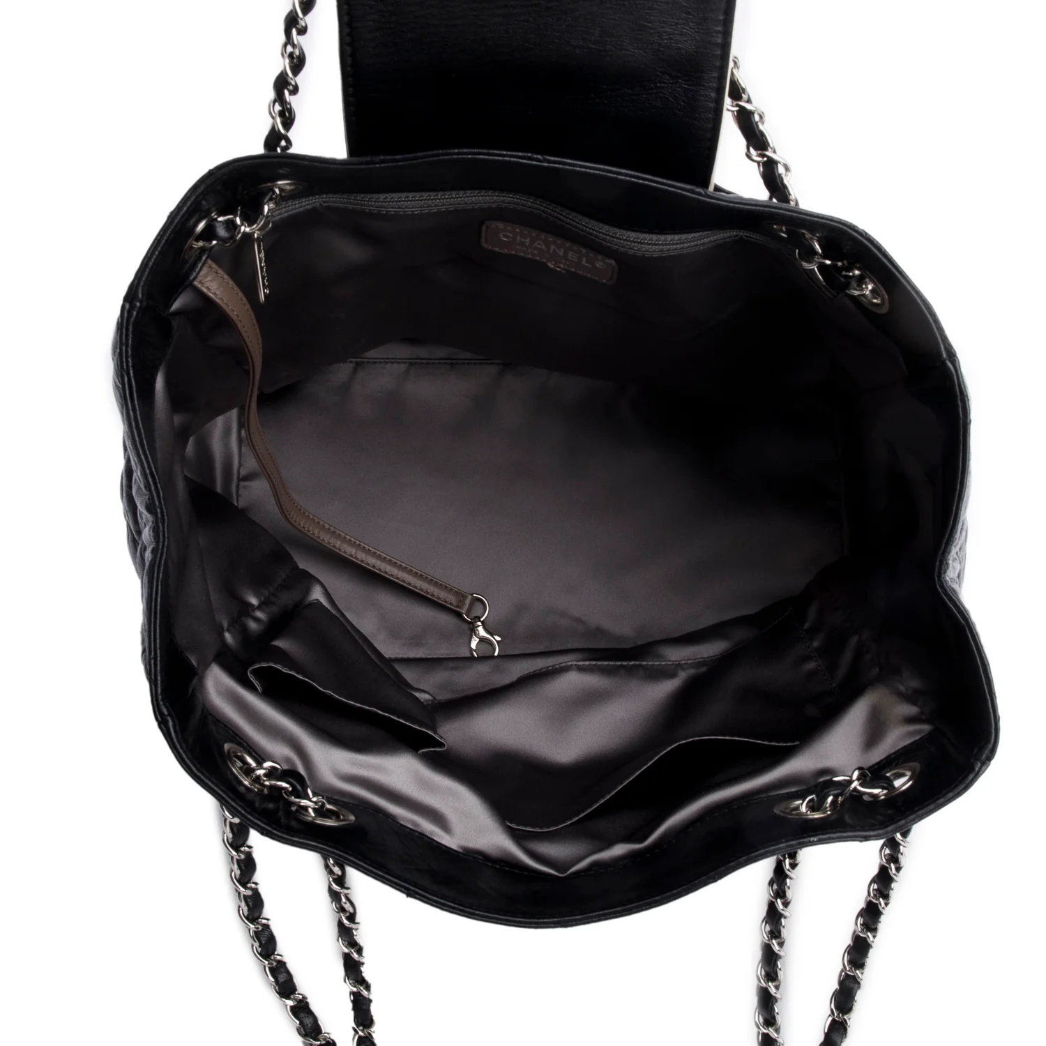 Chanel Black Glazed Lambskin North/South Reissue Tote w/ Authenticity Card - Image 6