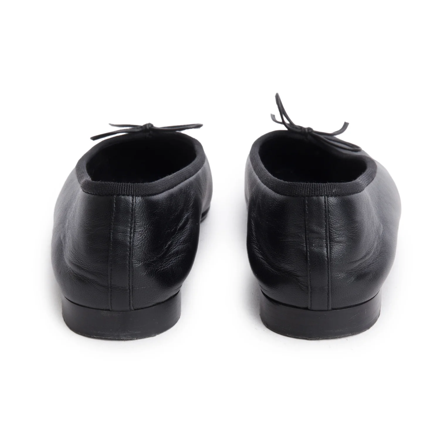 Chanel Black Lambskin CC Cap Toe Ballerina Flats, Women's Size 37 w/ Box - Image 5