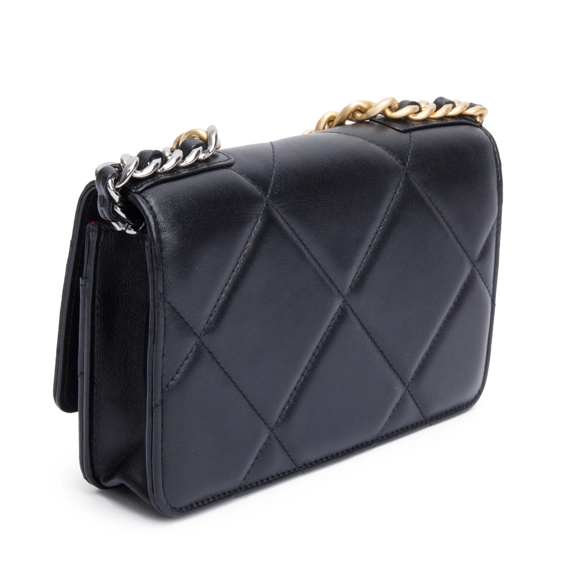 Chanel Black Lambskin Leather 19 Wallet On Chain w/ Box - Image 7
