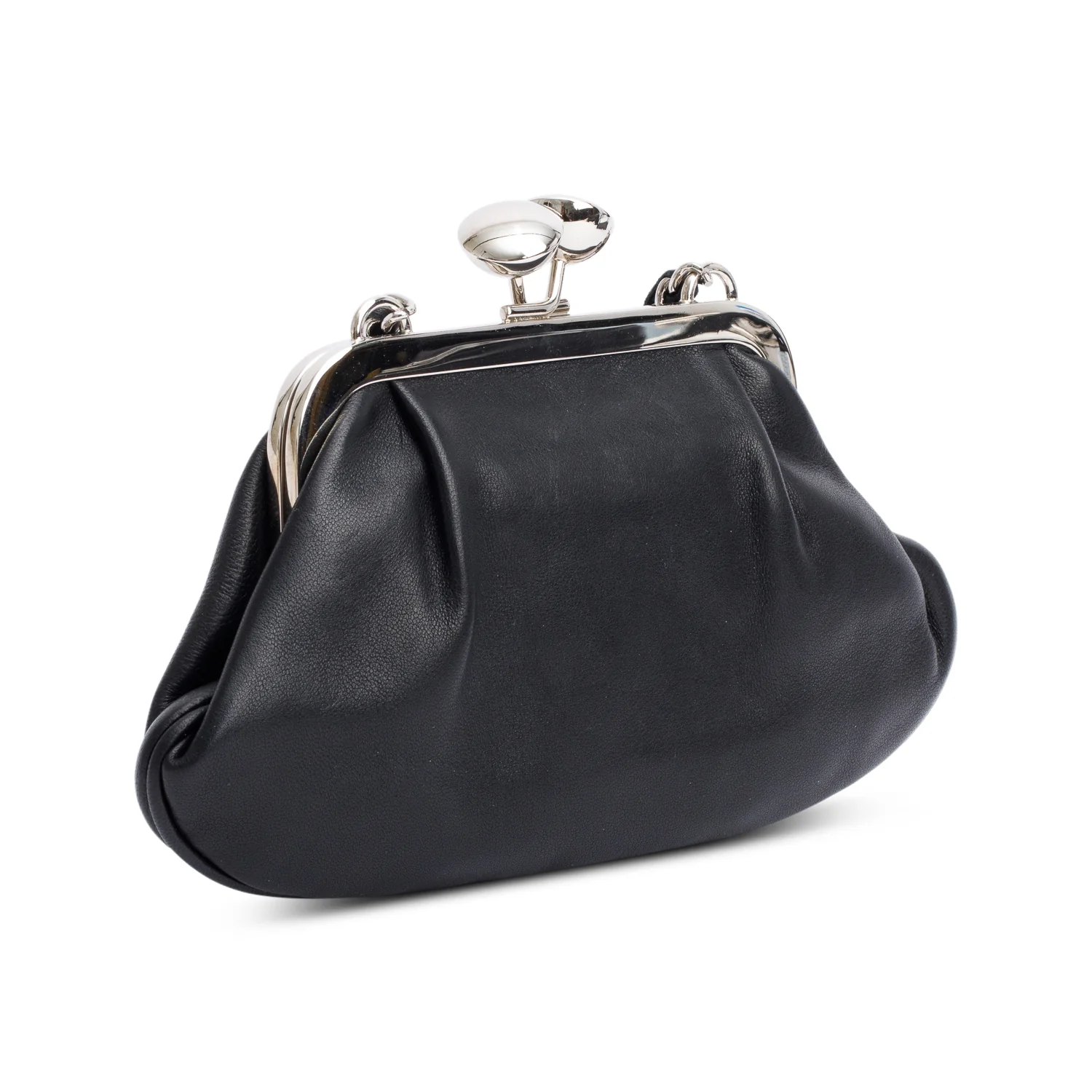 Chanel Black Lambskin Leather CC Kisslock Frame Evening Clutch Bag - Image 5