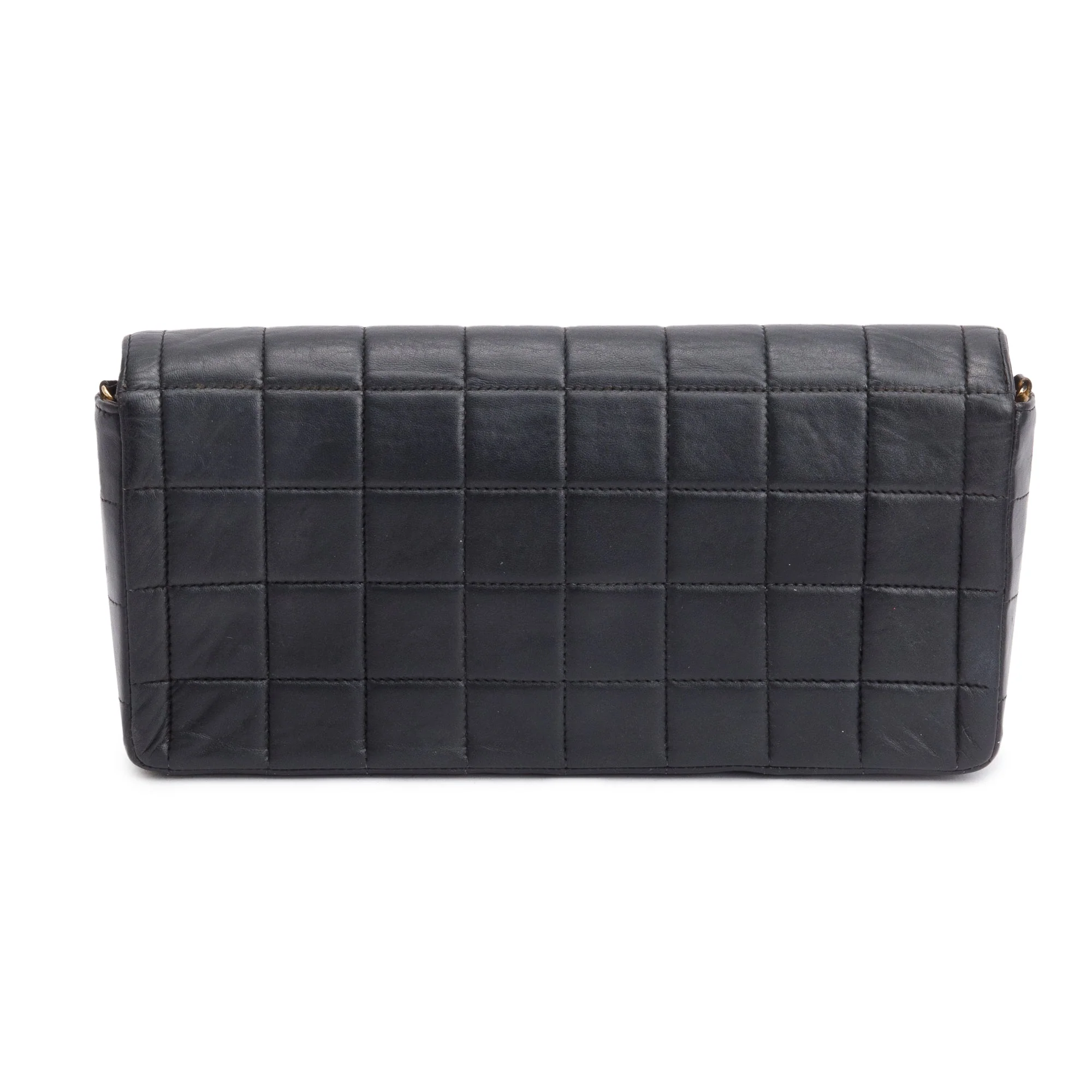 Chanel Black Lambskin Leather Chocolate Bar E/W Flap Bag - Image 5