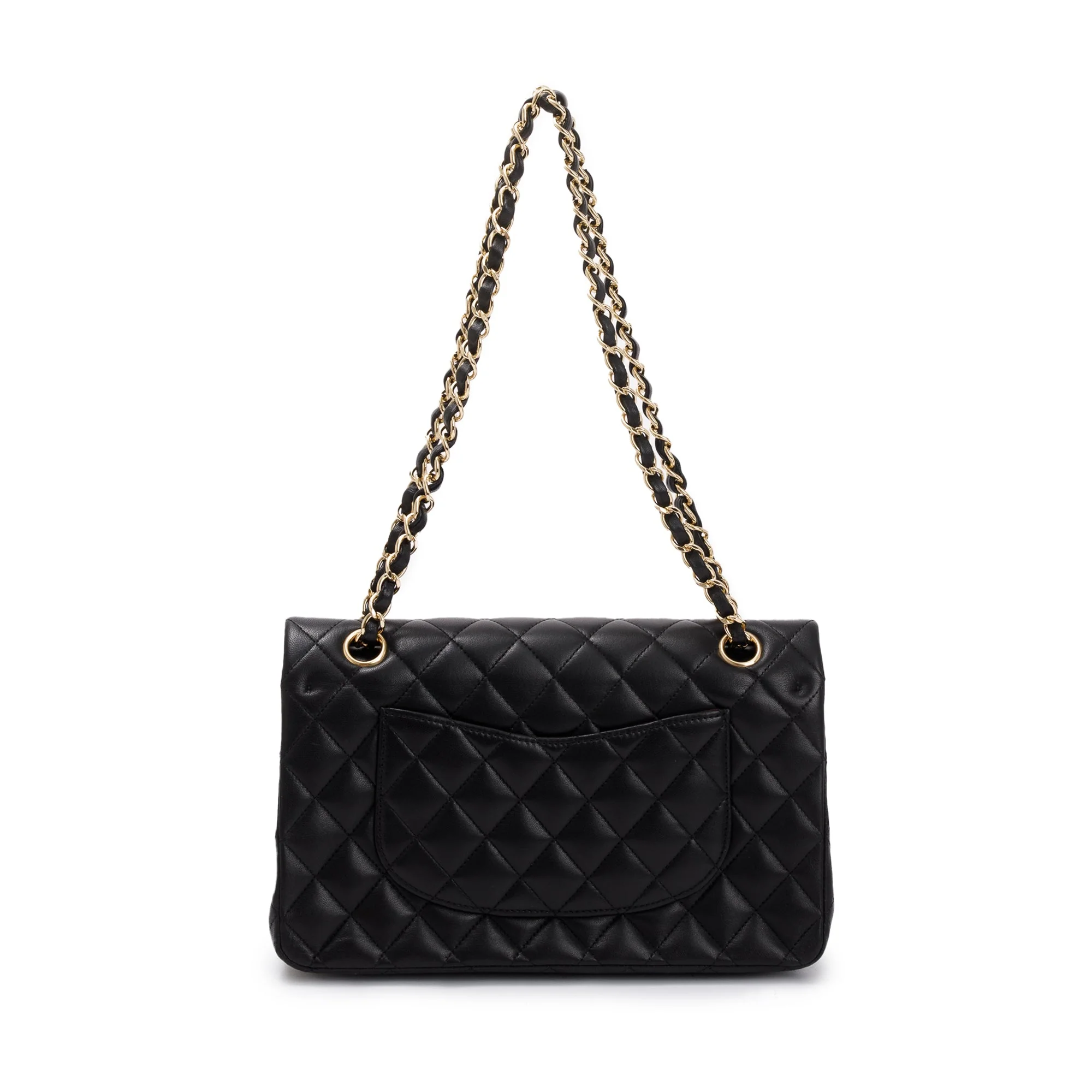 Chanel Black Lambskin Leather Classic Medium Double Flap Bag - Image 5
