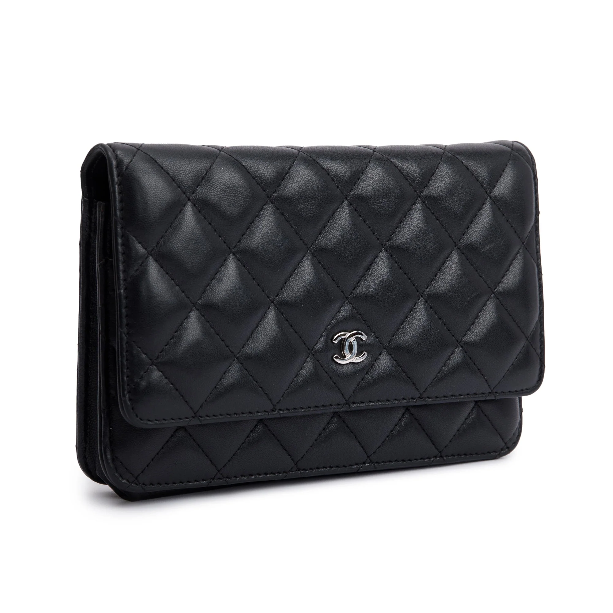 Chanel Black Lambskin Leather Classic Wallet on Chain w/ Box - Image 5