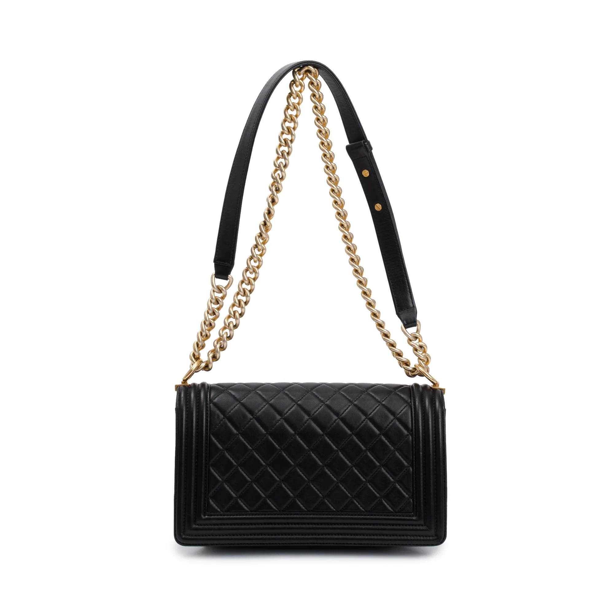 Chanel Black Lambskin Leather Medium Boy Bag w/ Box & Authenticity Card - Image 6