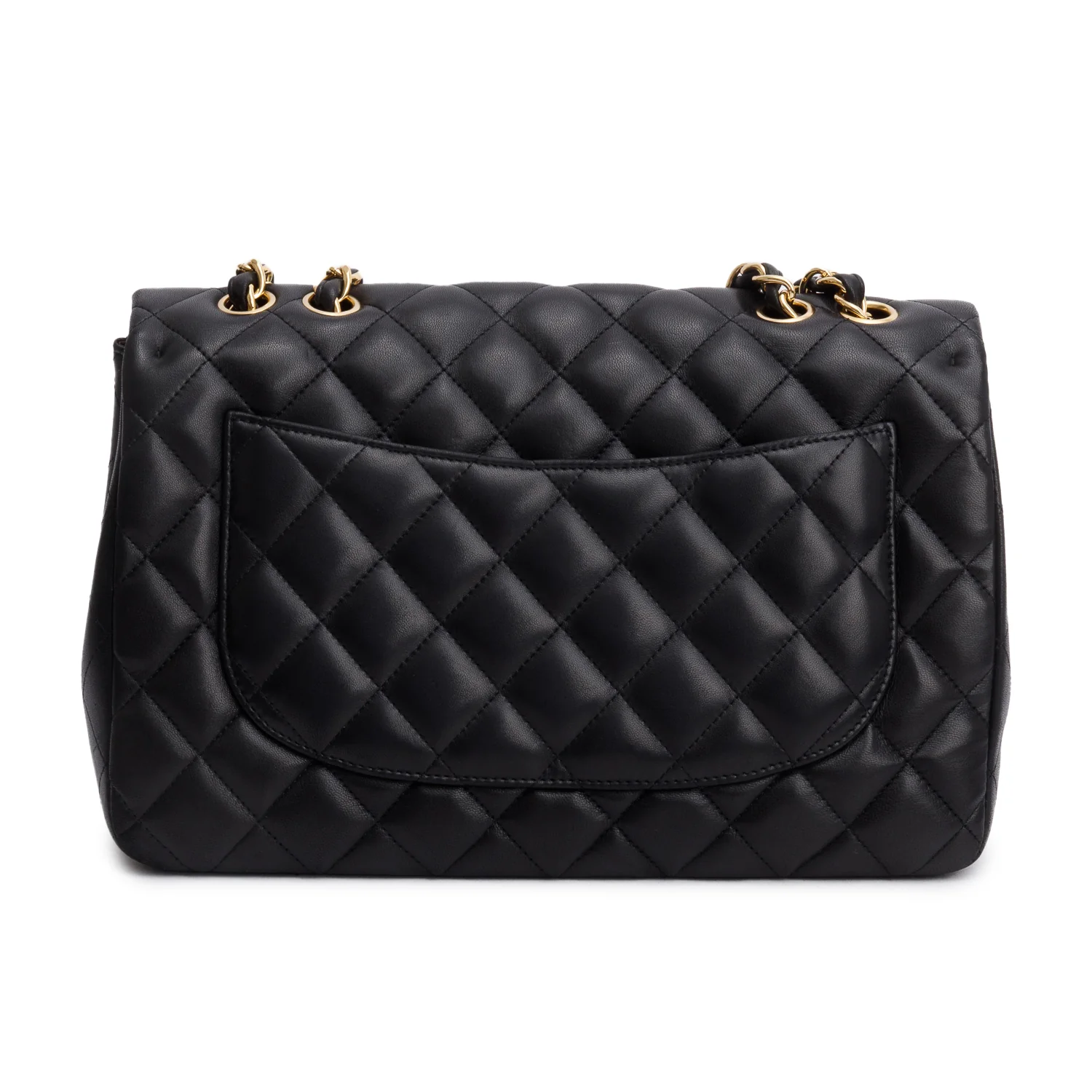 Chanel Black Lambskin Quilted Classic Jumbo Single Flap w/ Box & Authenticity Card - Image 6