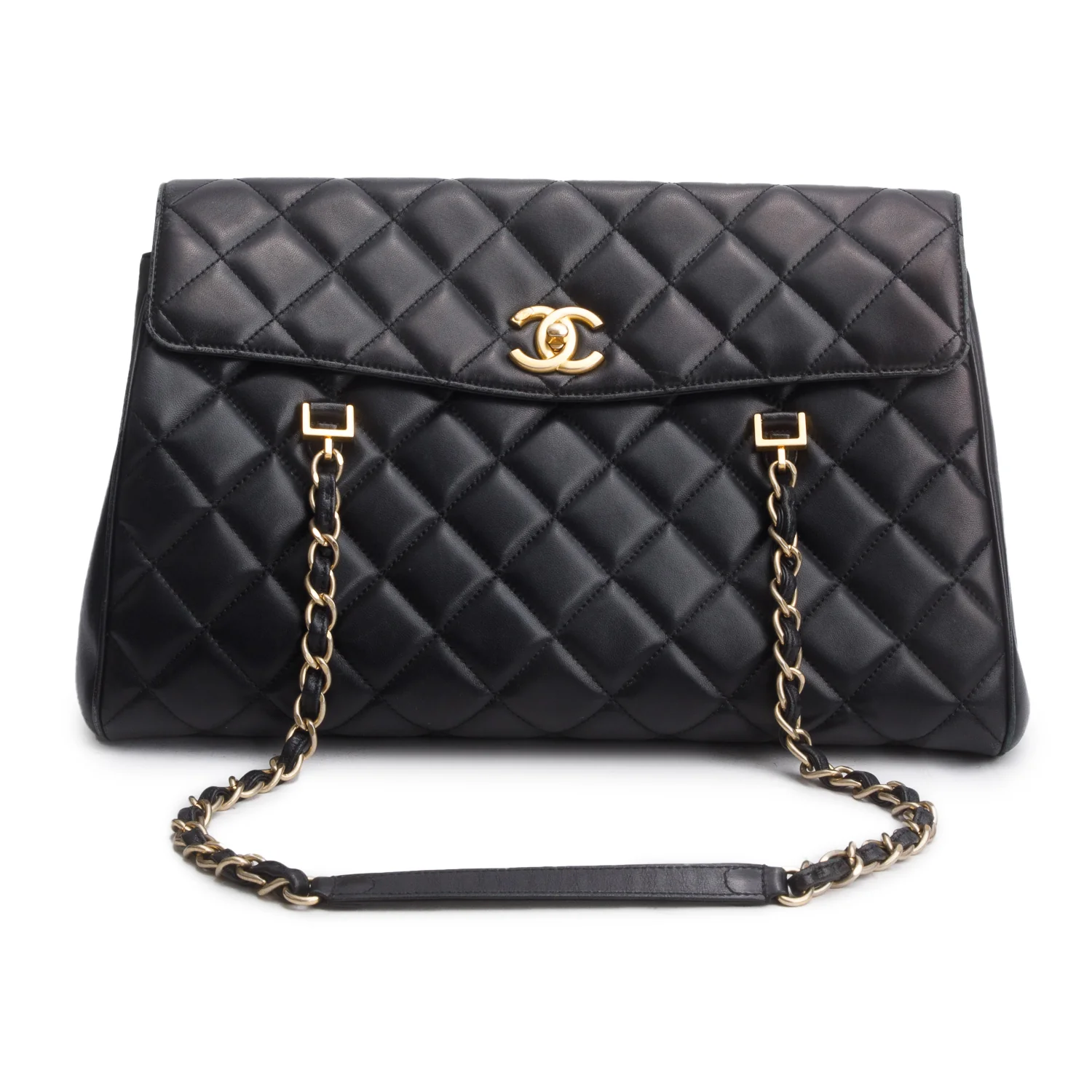 Chanel Black Lambskin Quilted Misia Camera Case Flap Bag