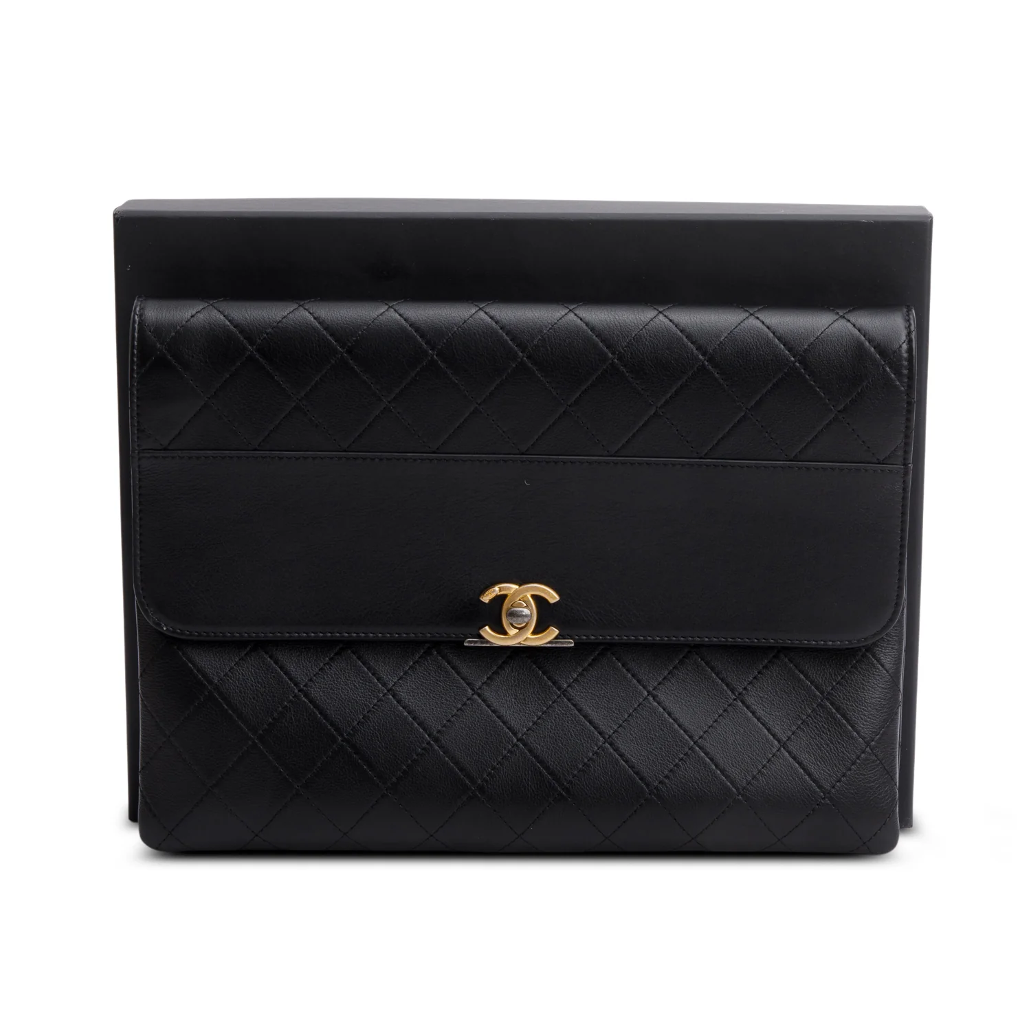 Chanel Black Lambskin Sleek and Chic Clutch w/ Box & Authenticity Card - Image 2