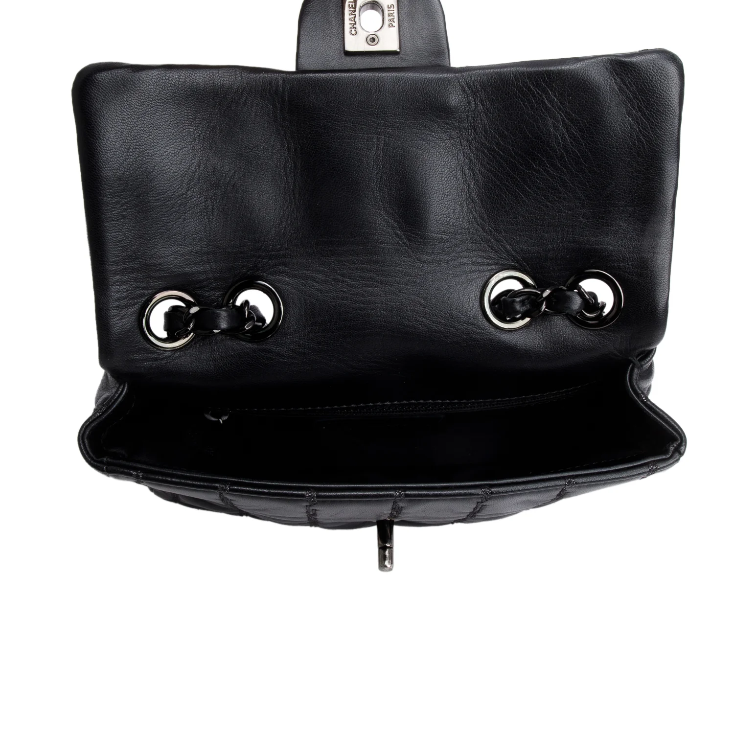Chanel Black Lambskin Vertical Stitch Small Flap Bag - Image 8