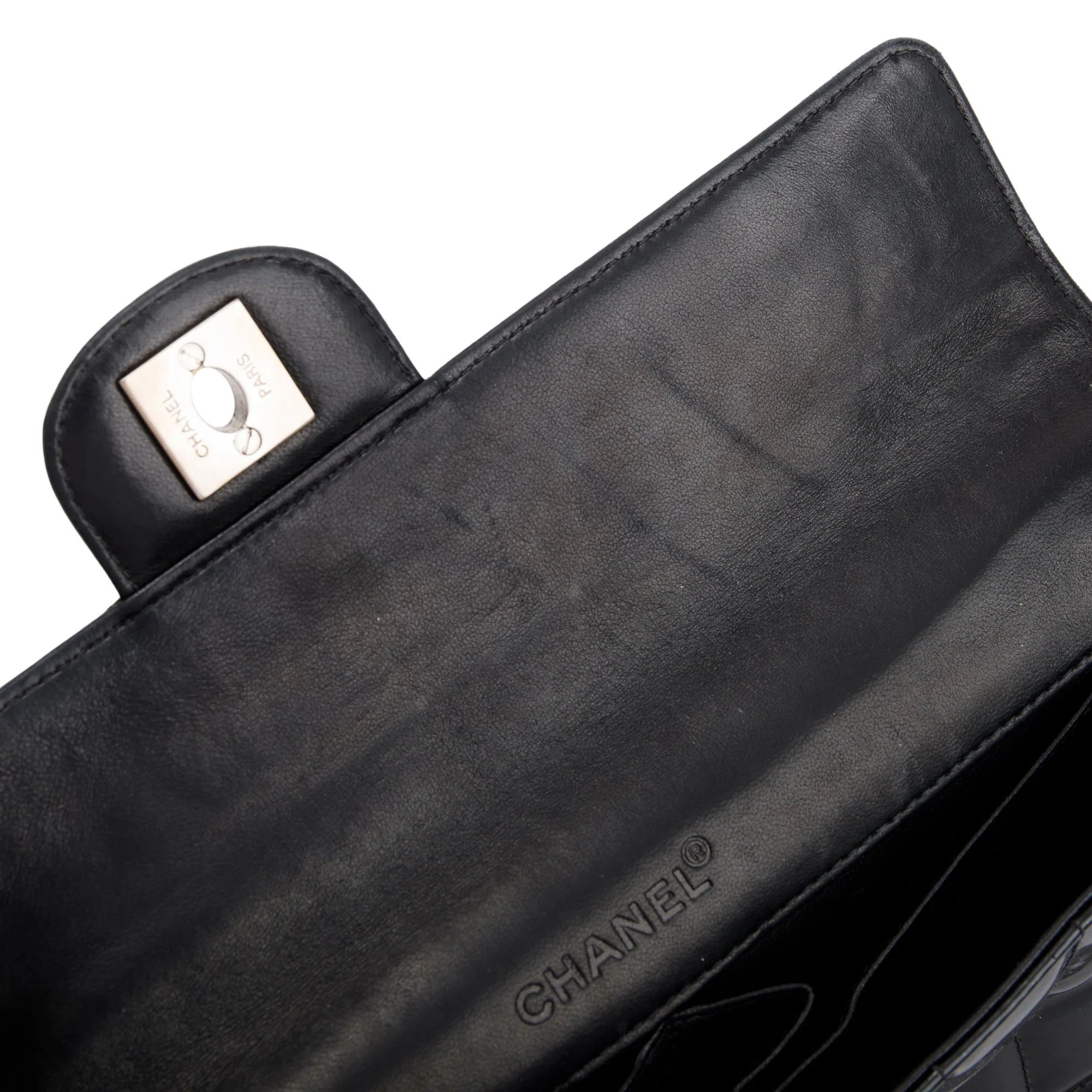 Chanel Black Patent Leather Chocolate Bar E/W Flap Bag w/ Authenticity Card - Image 7