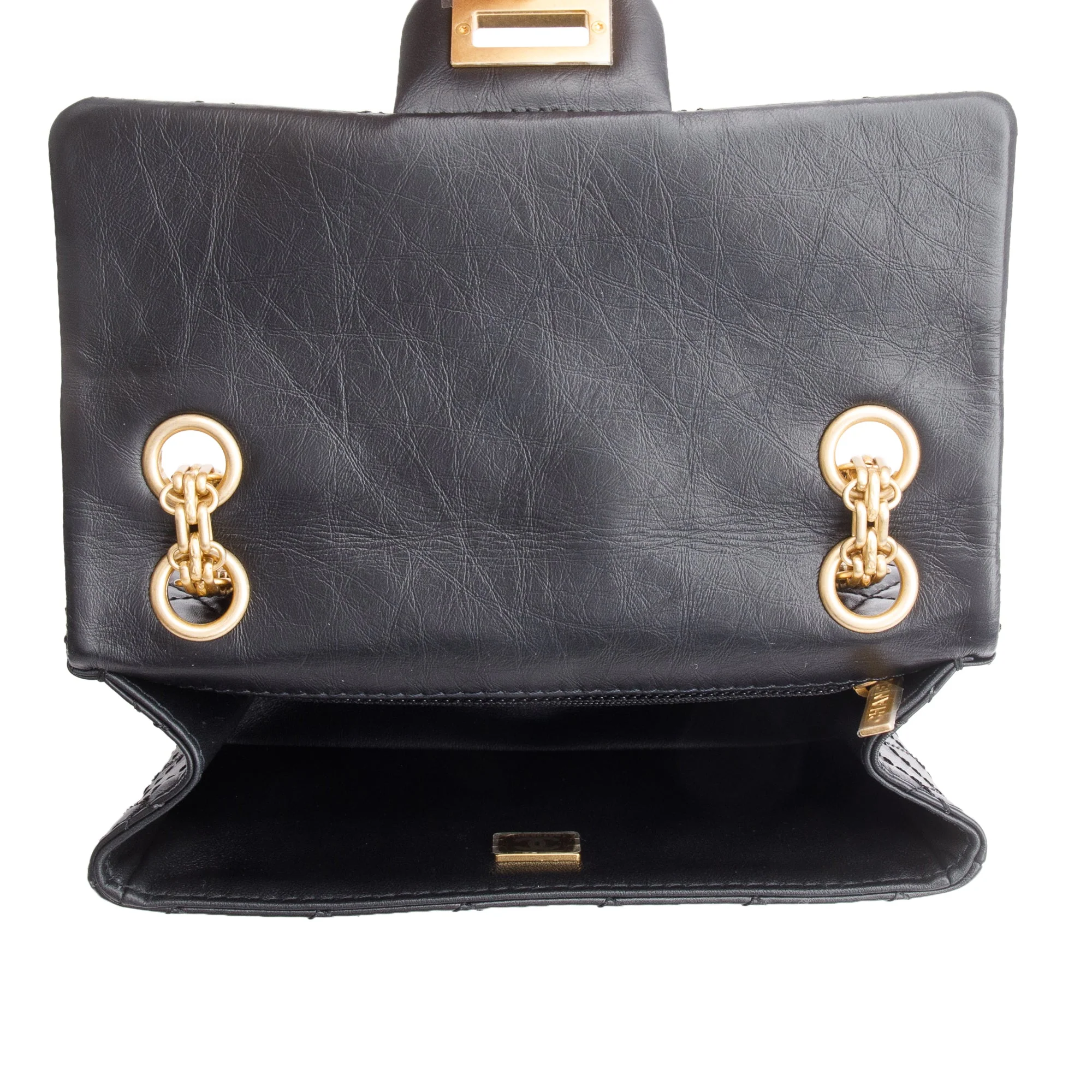 Chanel Black Quilted Calfskin Leather 2.55 Reissue 224 Flap Bag w/ Box - Image 4