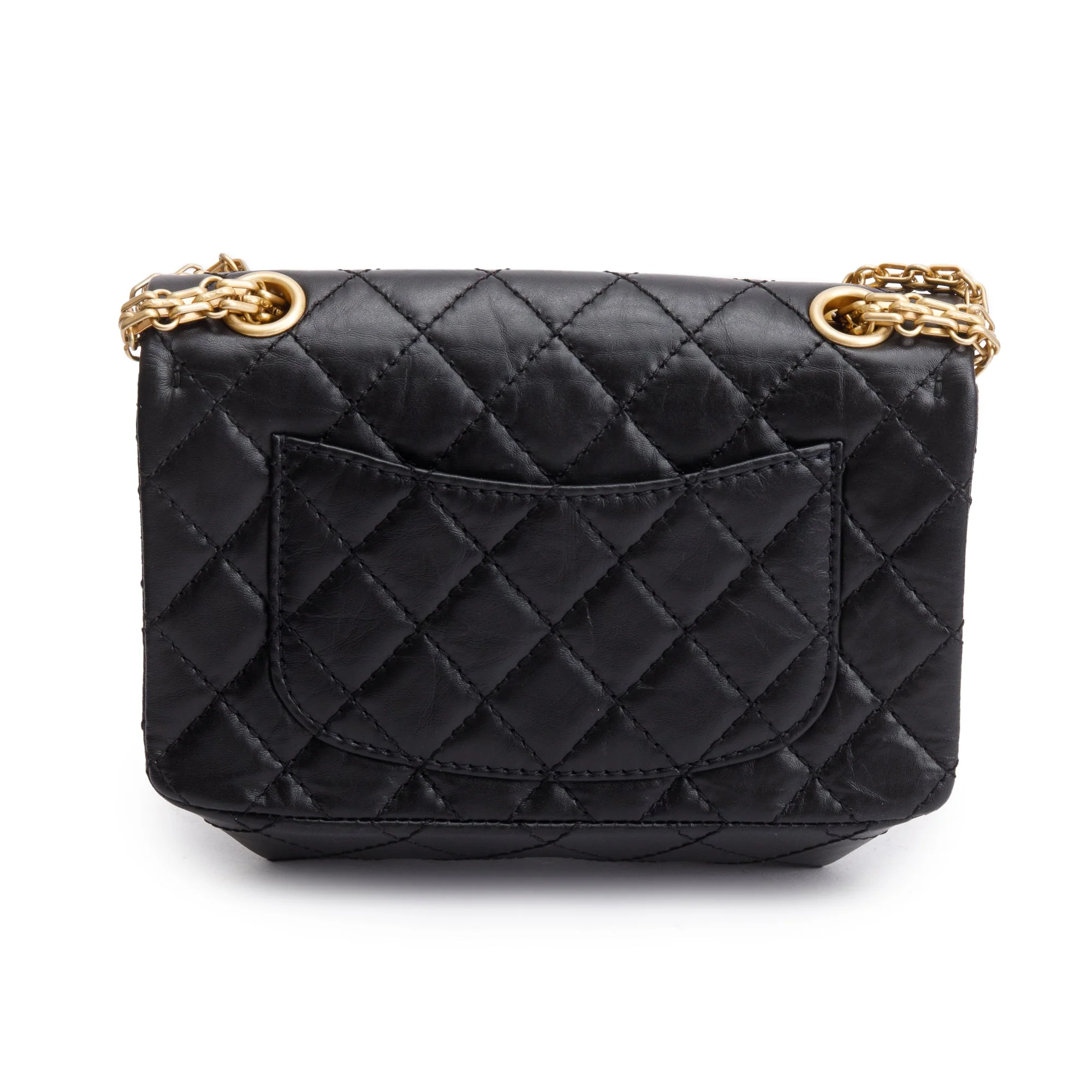 Chanel Black Quilted Calfskin Leather 2.55 Reissue 224 Flap Bag w/ Box - Image 9