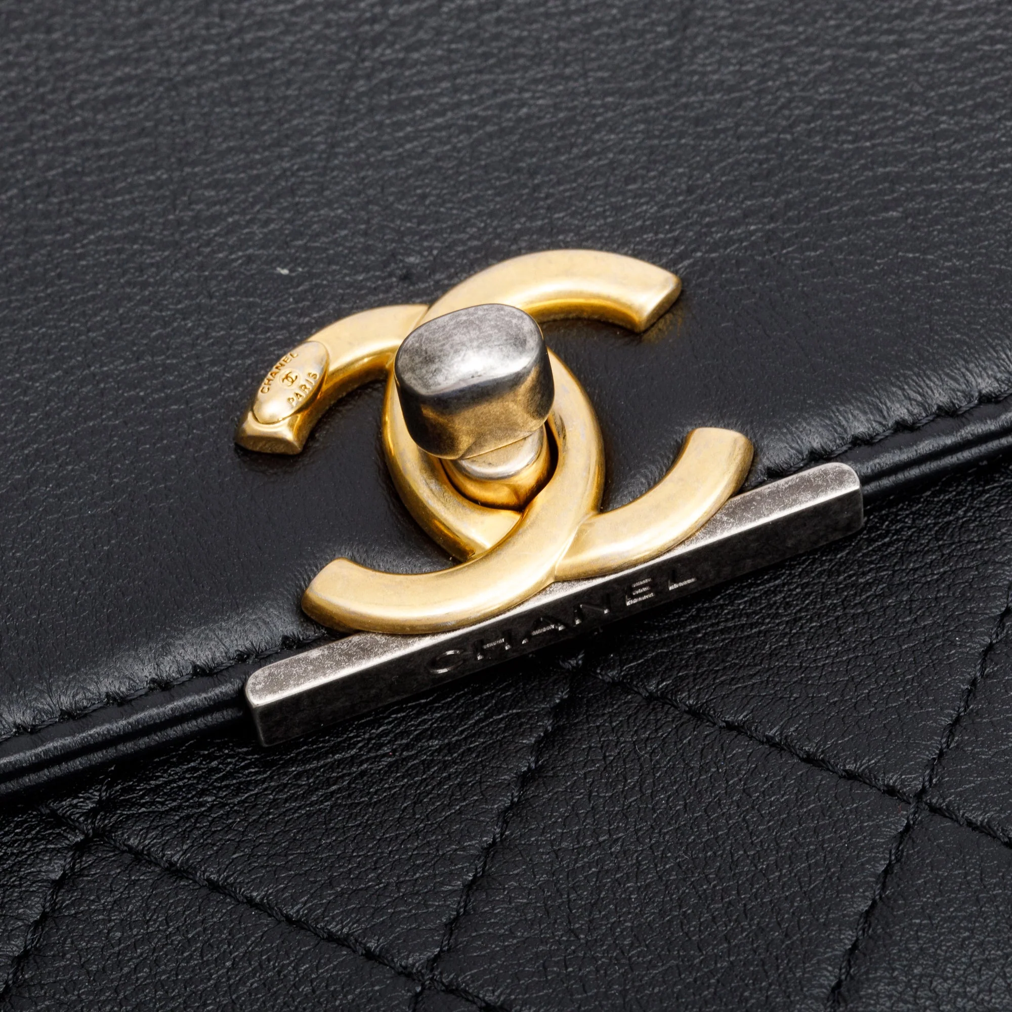 Chanel Black Quilted Calfskin Leather CC Clutch w/ Authenticity Card - Image 4