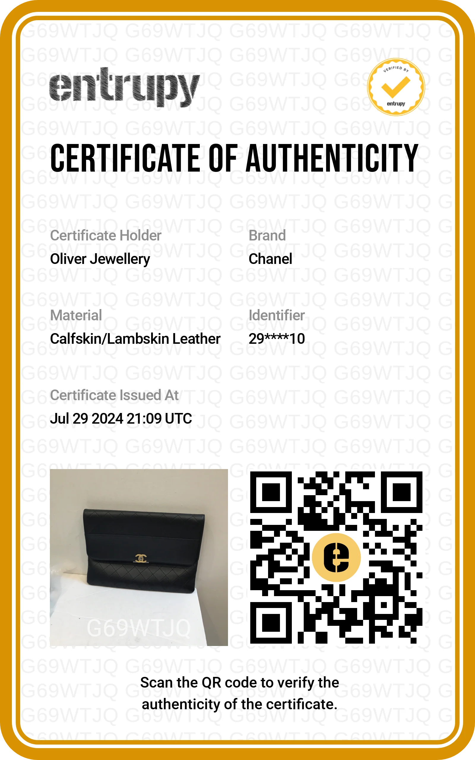 Chanel Black Quilted Calfskin Leather CC Clutch w/ Authenticity Card - Image 8