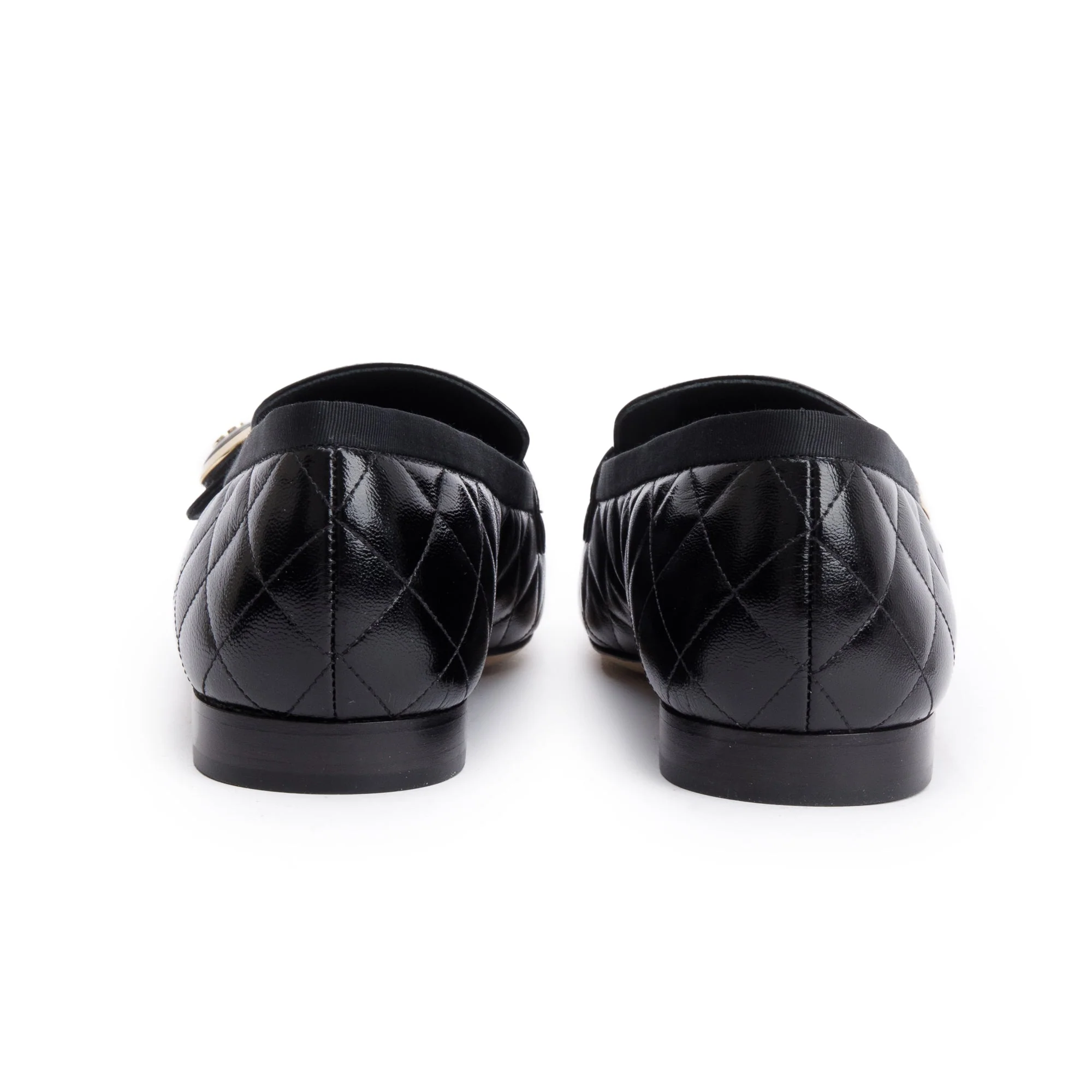 Chanel Black Quilted Calfskin Leather CC Logo Loafer, Size 40 w/ Box - Image 6