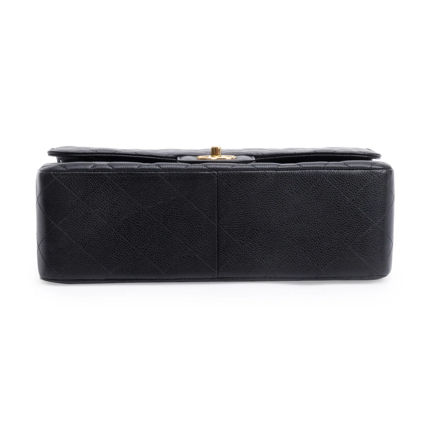 Chanel Black Quilted Caviar Leather Classic Jumbo Double Flap Bag w/ Box - Image 8