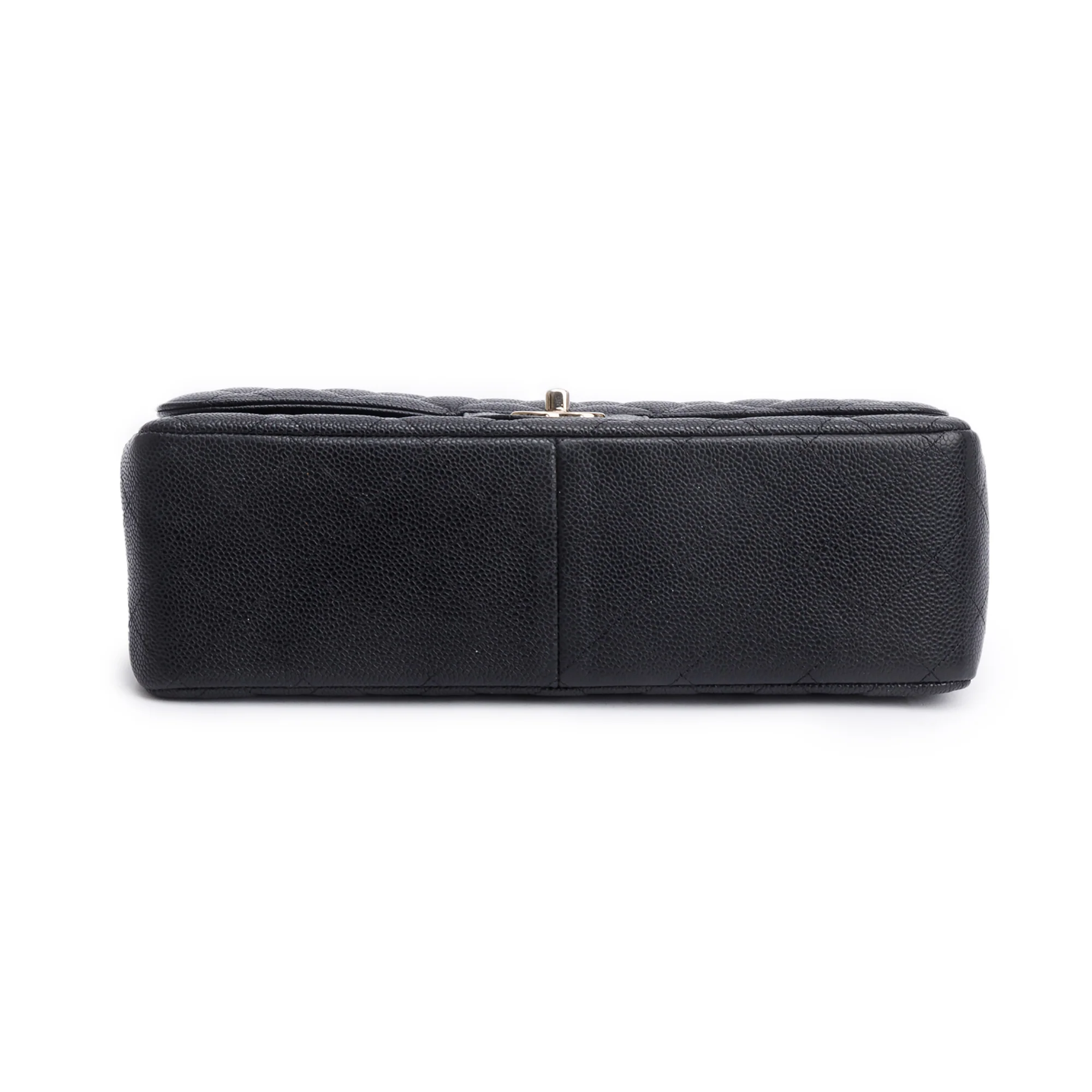 Chanel Black Quilted Caviar Leather Classic Jumbo Double Flap Bag w/ Box & Authenticity Card - Image 8
