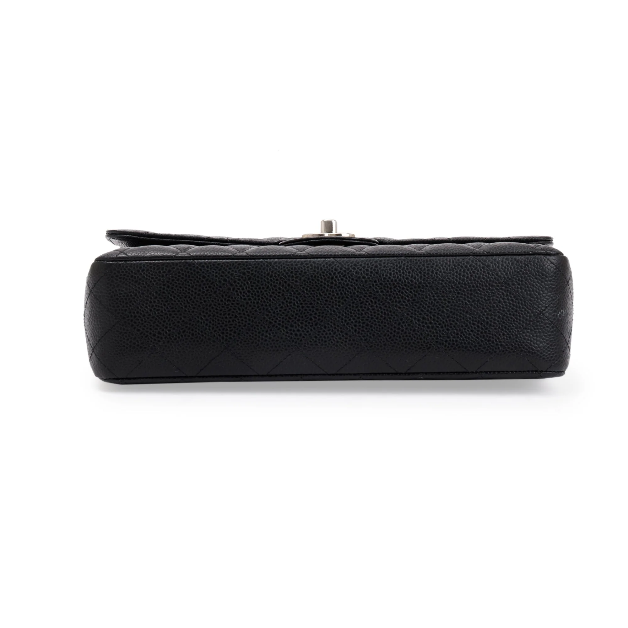 Chanel Black Quilted Caviar Leather Classic Medium Double Flap Bag w/ Authenticity Card - Image 6